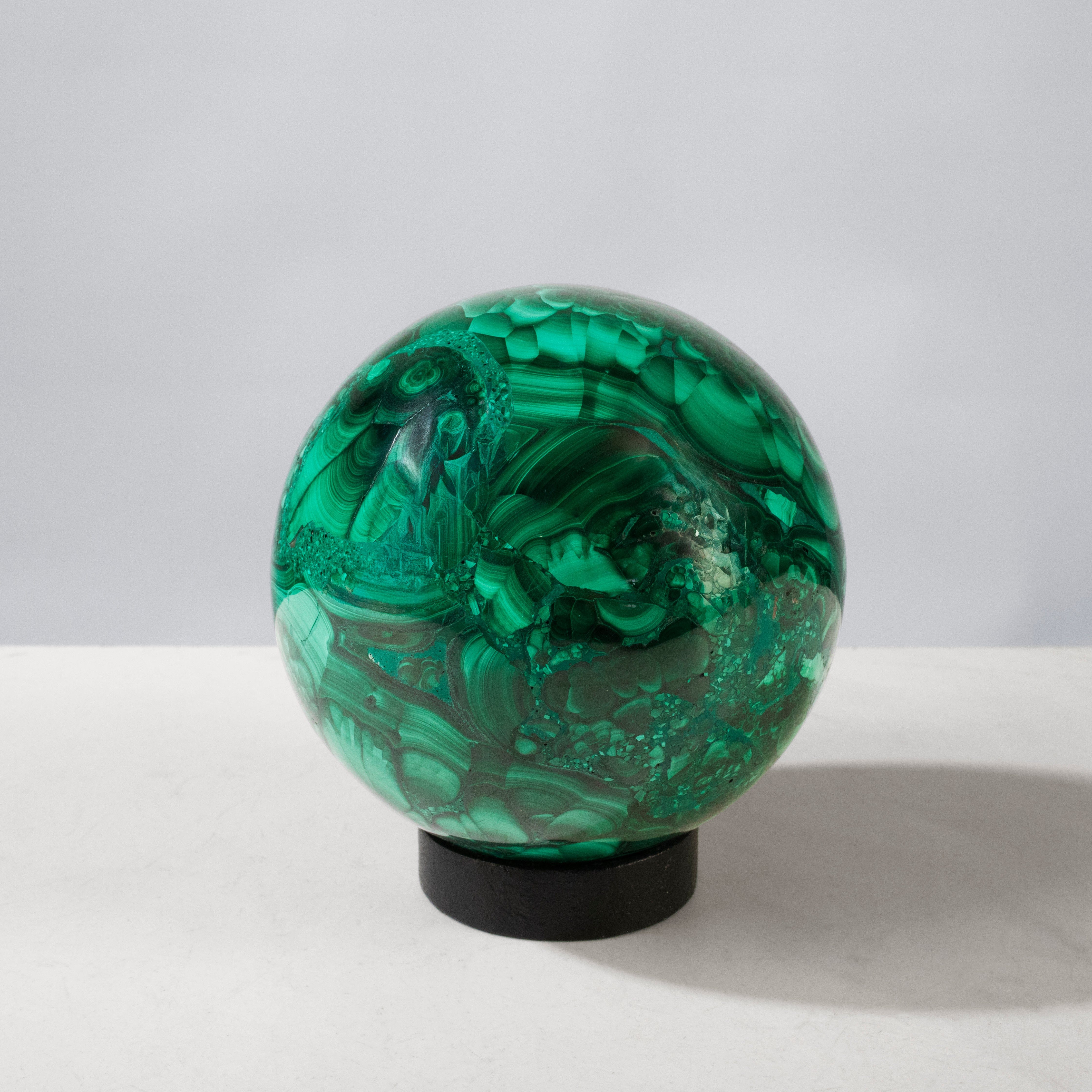 Kalifano Malachite Natural Congo Malachite Sphere - 3.75" / 1,655 grams MAS3900.001