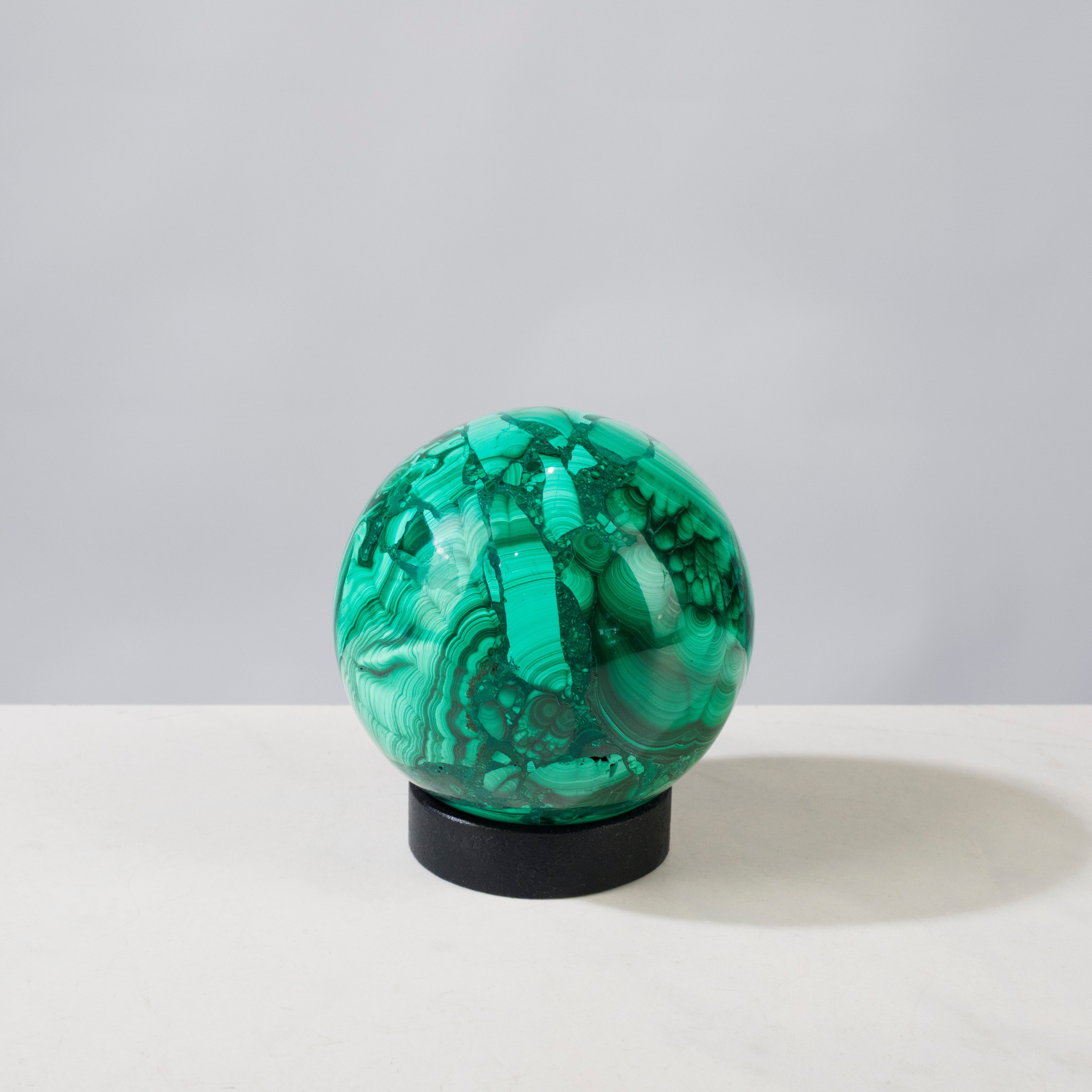 Kalifano Malachite Natural Congo Malachite Sphere - 3" / 774 grams MAS2200.002