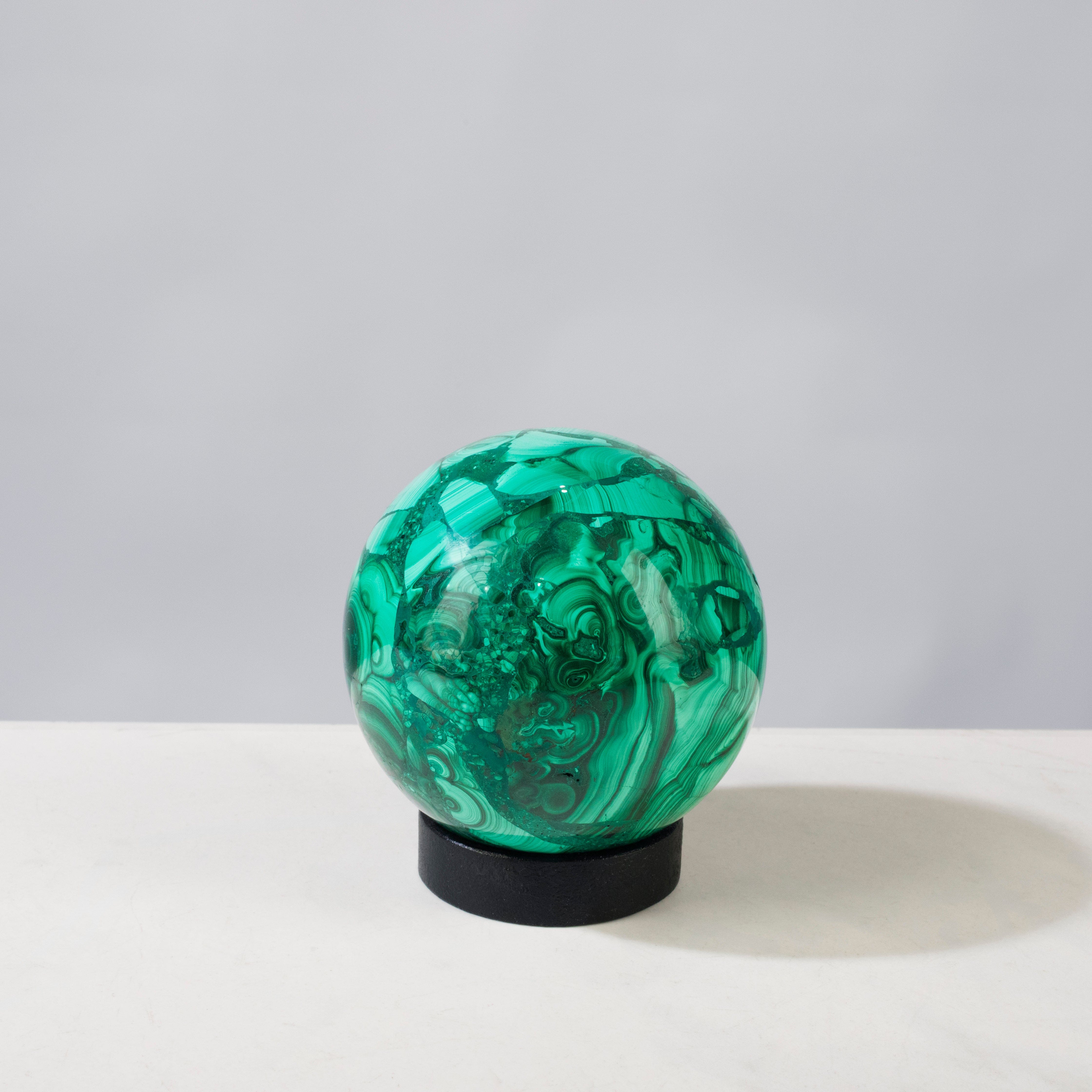 Kalifano Malachite Natural Congo Malachite Sphere - 3" / 774 grams MAS2200.002