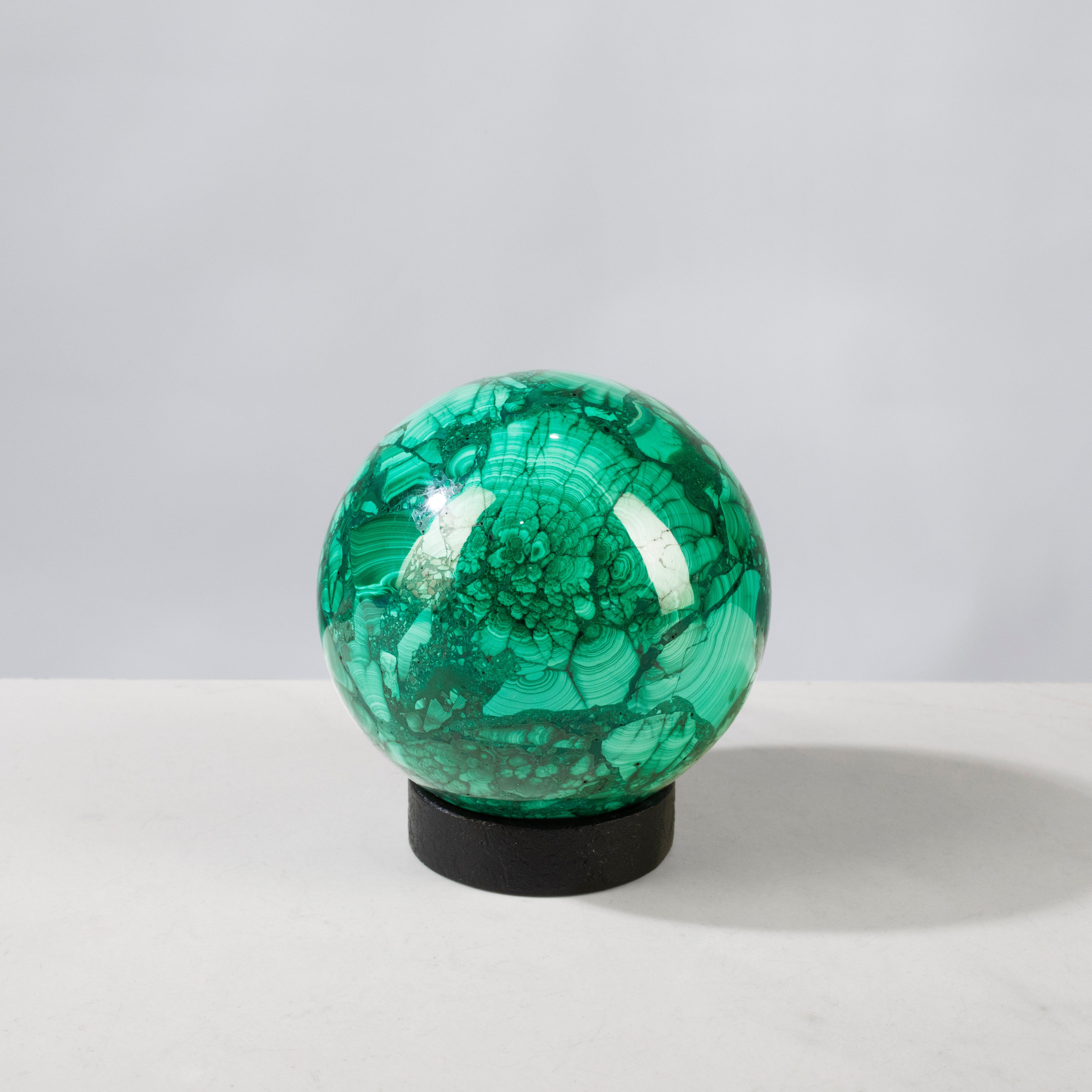 Kalifano Malachite Natural Congo Malachite Sphere - 3" / 876 grams MAS2200.003