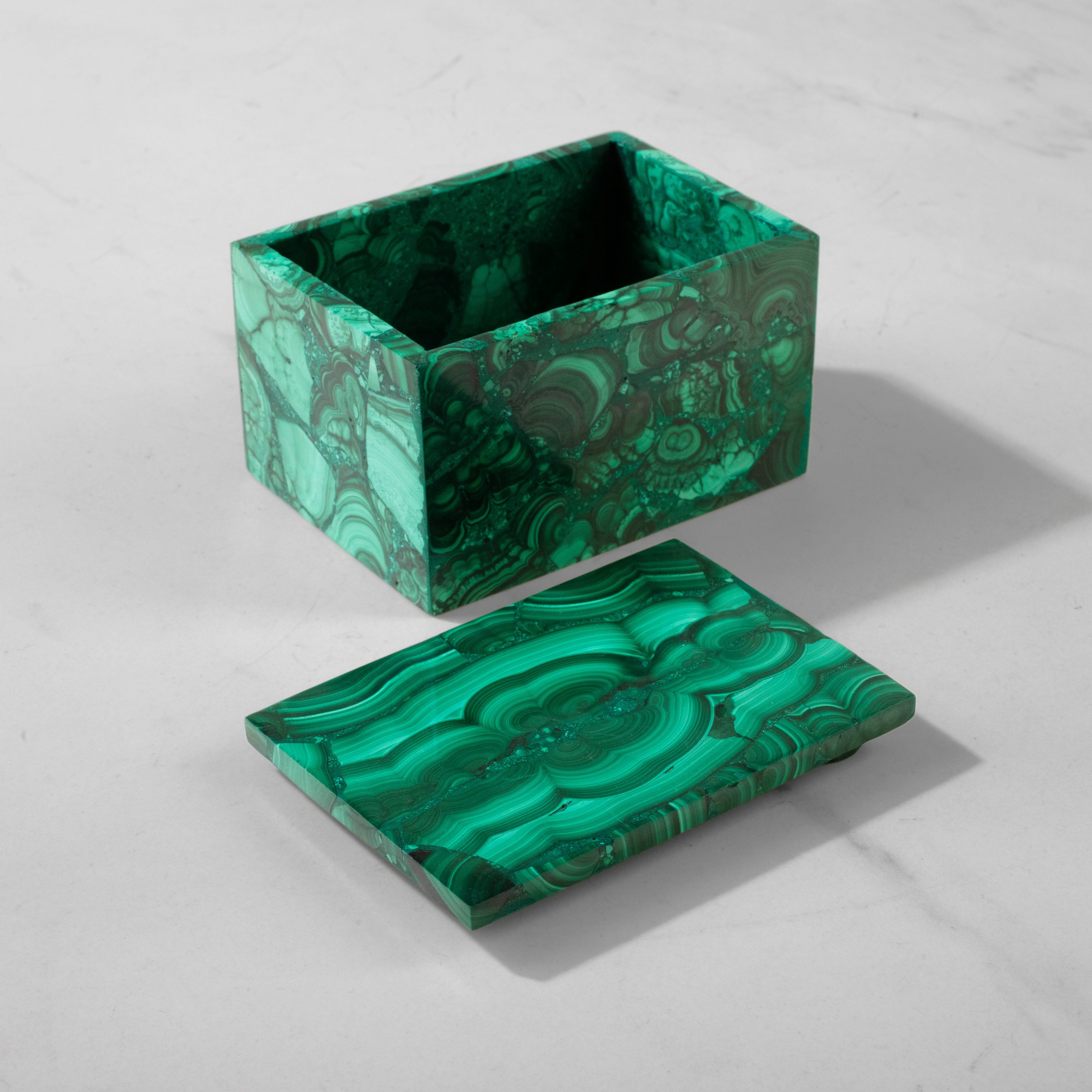 Kalifano Malachite Natural Congo Malachite Vanity Box - 4" / 554 grams MAB2300.001