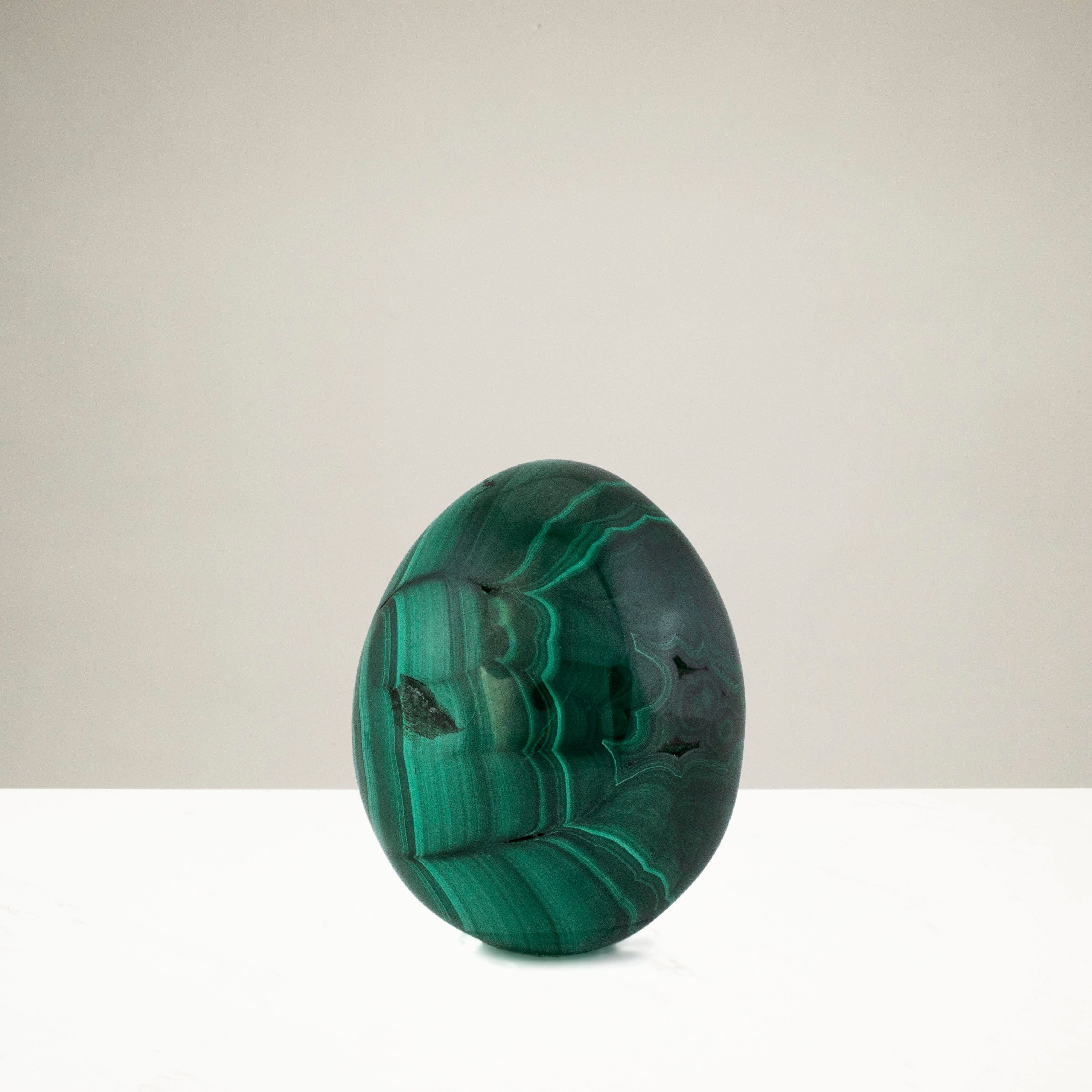 Kalifano Malachite Natural Malachite Egg Carving From Congo - 2" / 125g MAE300