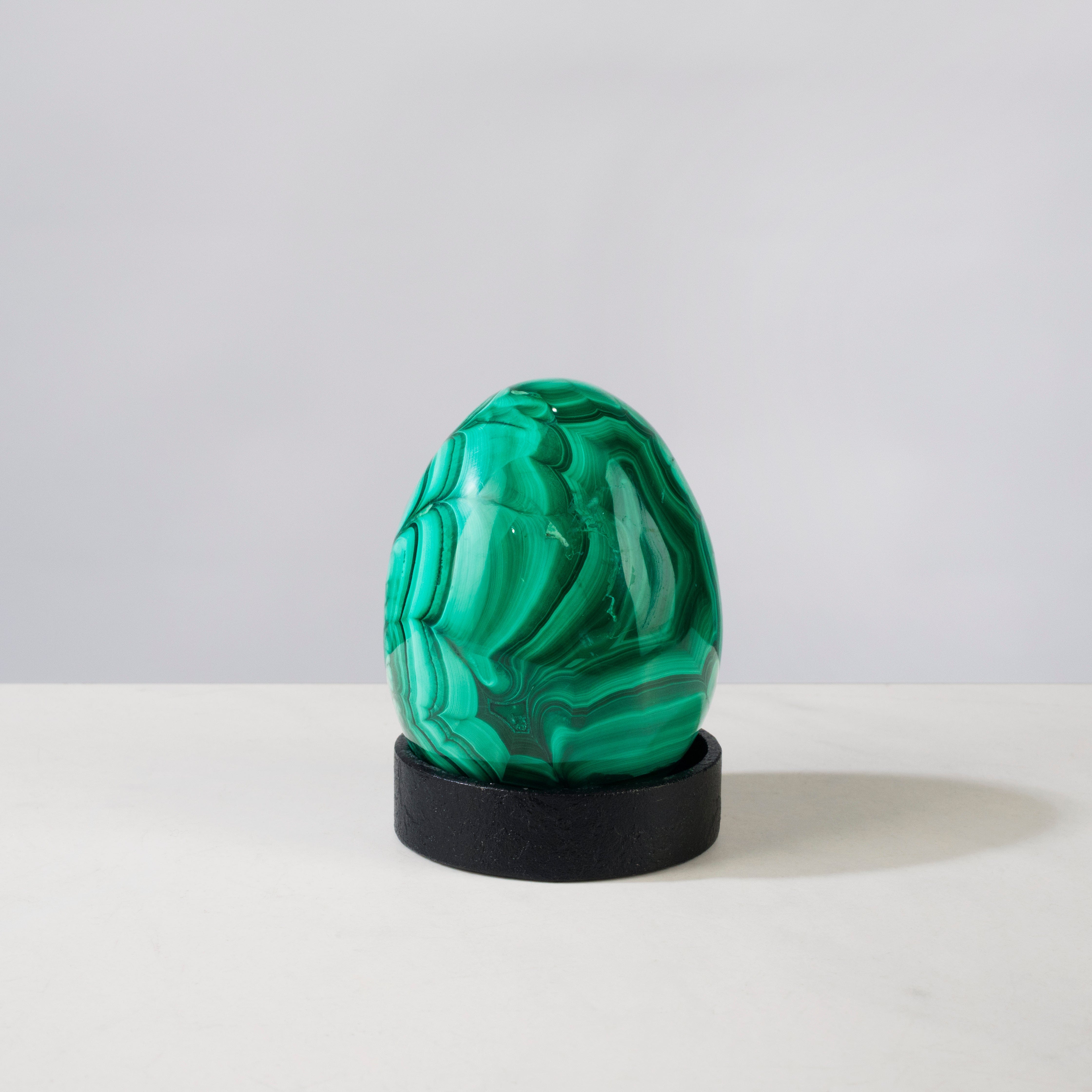 Kalifano Malachite Natural Malachite Egg Carving From Congo - 2.75" / 300-400g MAE700