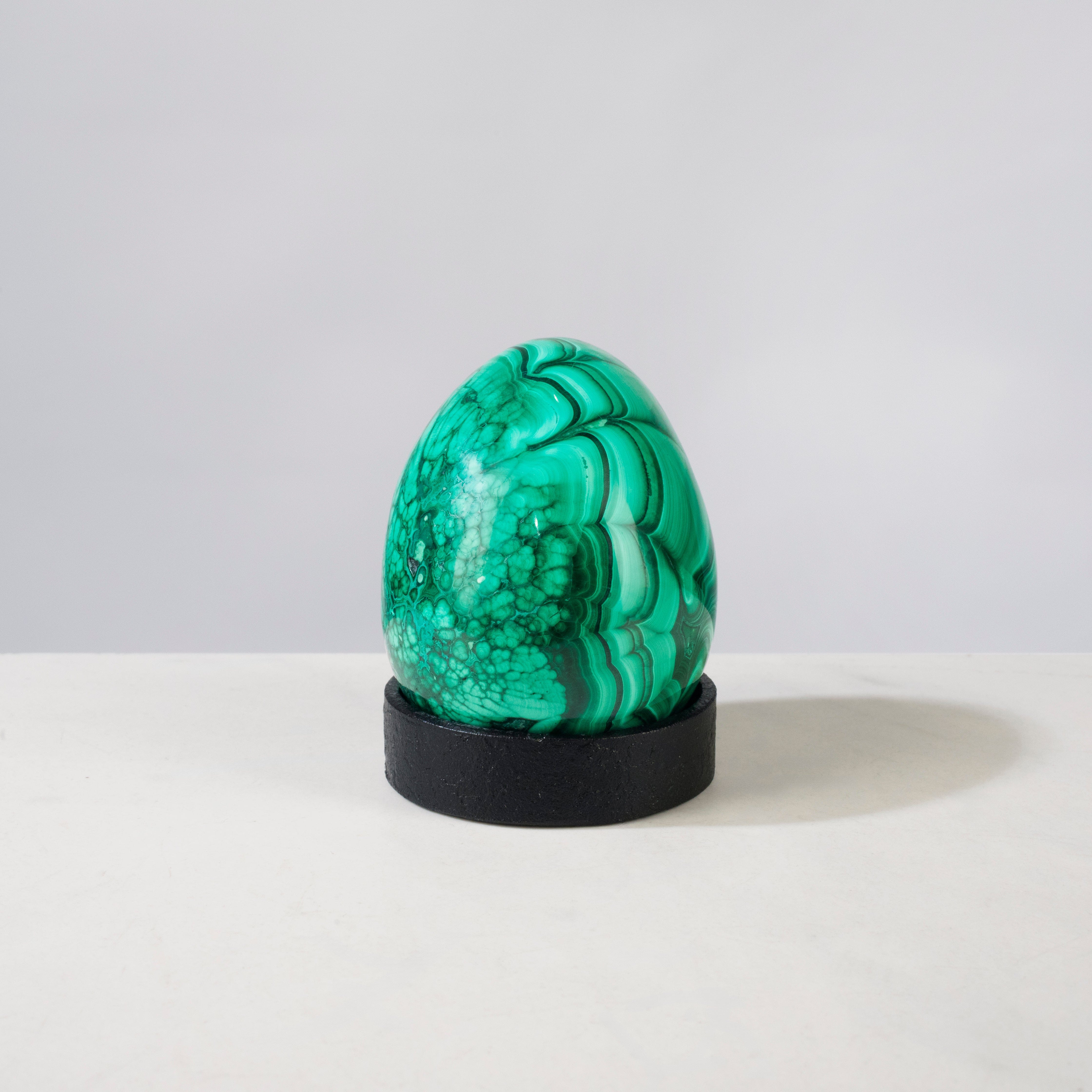 Kalifano Malachite Natural Malachite Egg Carving From Congo - 2.75" / 300-400g MAE700