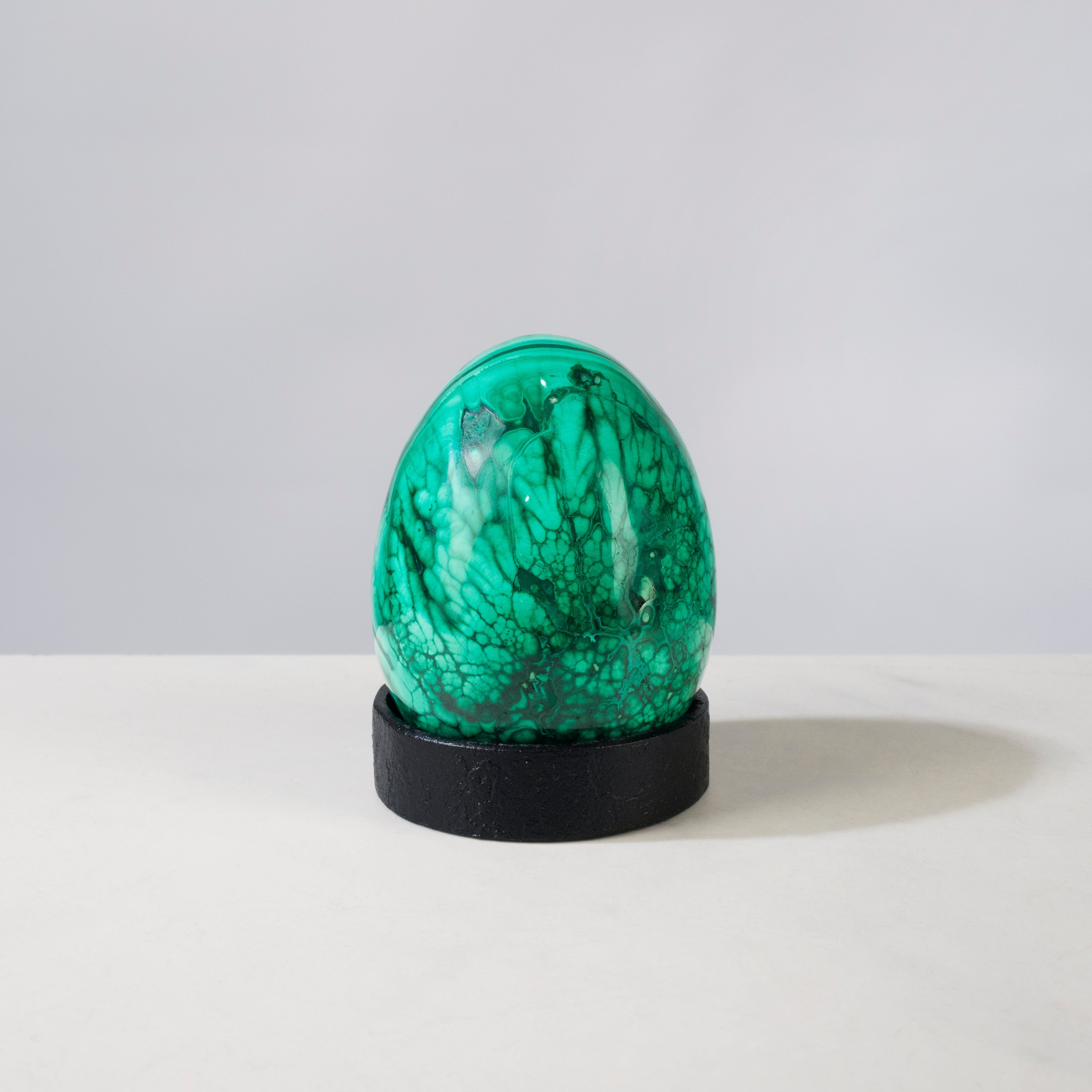 Kalifano Malachite Natural Malachite Egg Carving From Congo - 2.75" / 300-400g MAE700