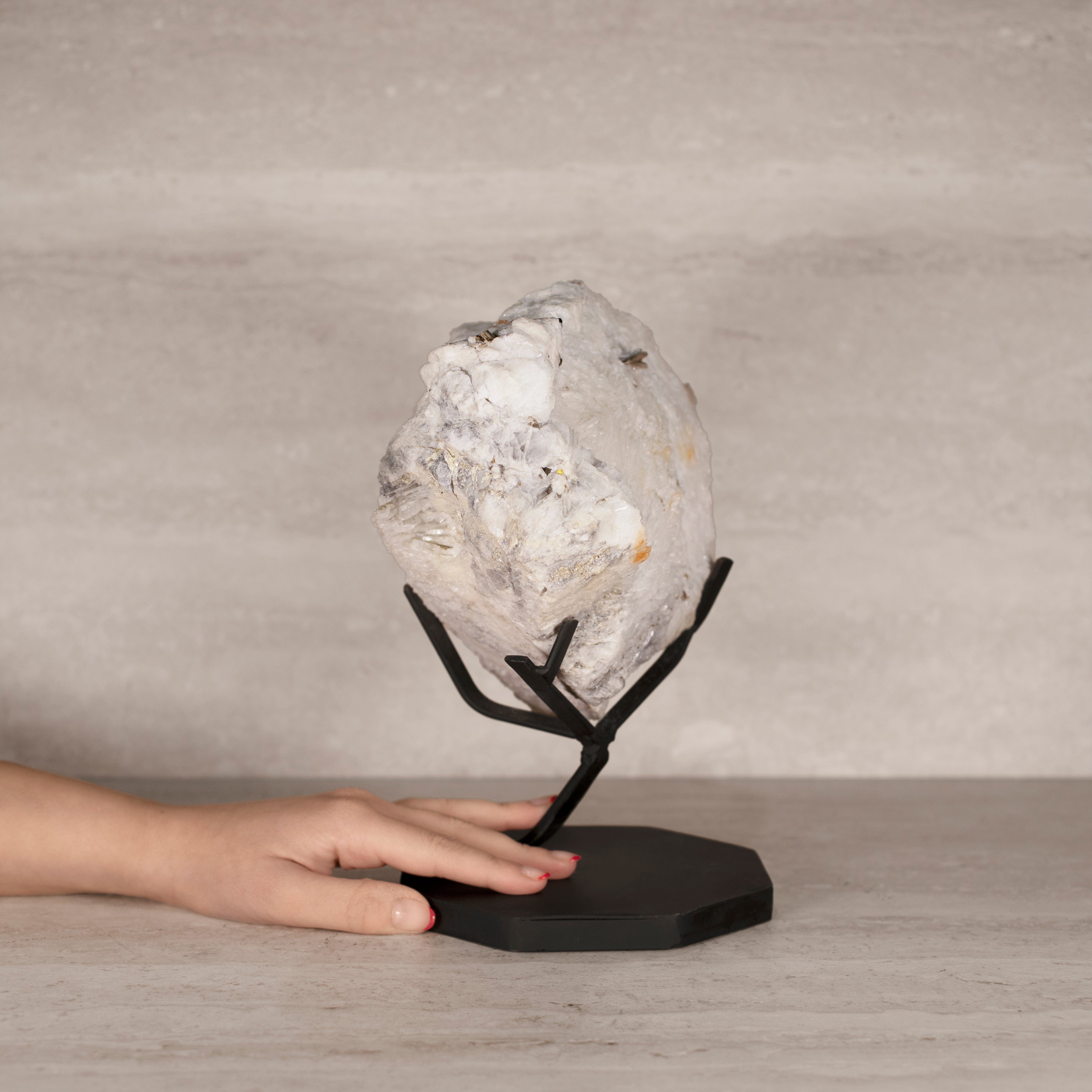 Kalifano Mica Natural Brazilian Mica & Albite on Custom Stand - 10" / 4,080 grams MC2100.001