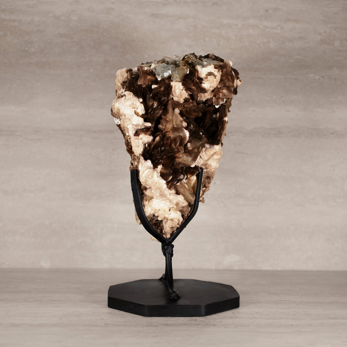 Kalifano Mica Natural Brazilian Mica & Albite on Custom Stand - 15.5" / 18 lbs MC4100.004