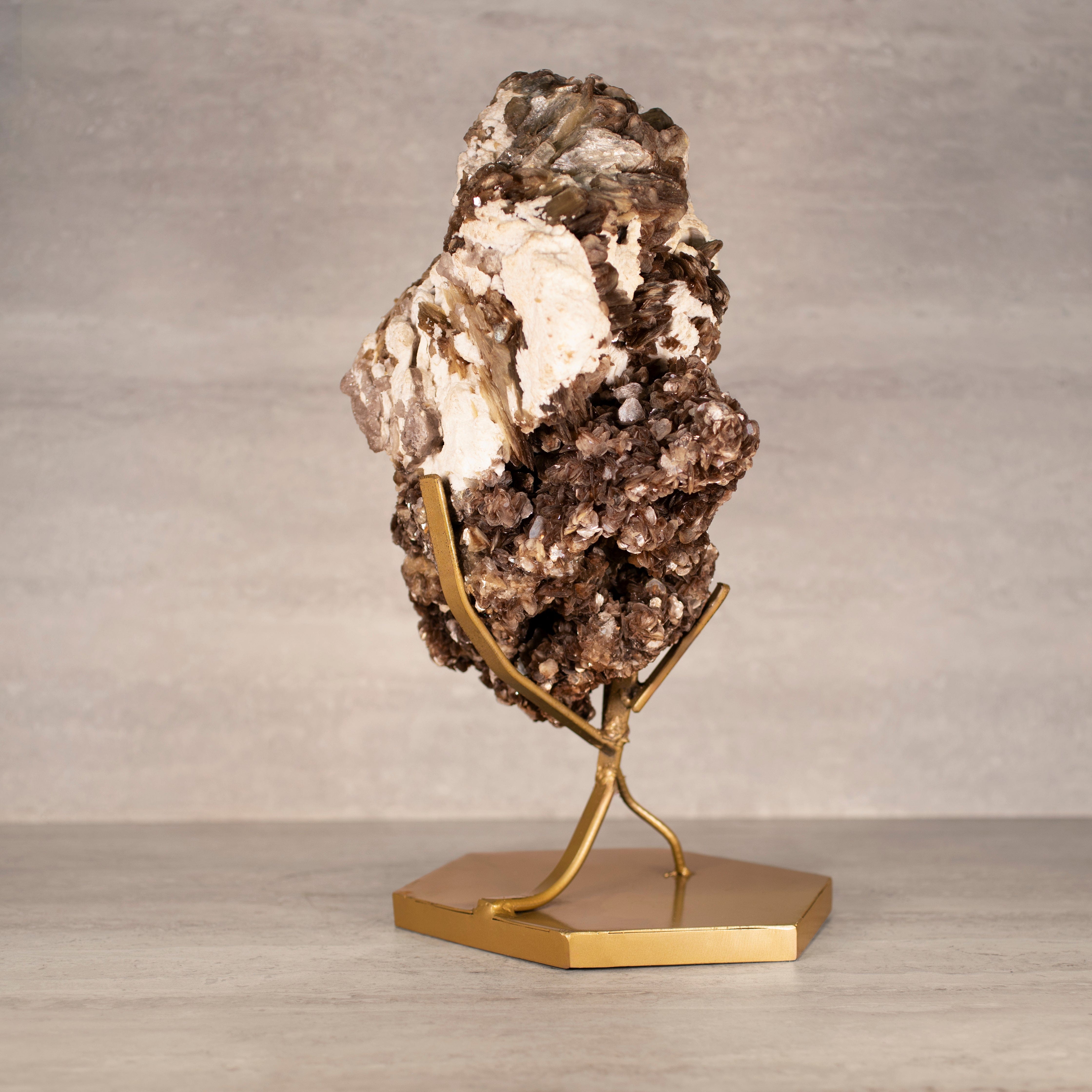Kalifano Mica Natural Brazilian Mica & Albite on Custom Stand - 16" / 22 lbs MC5100.002