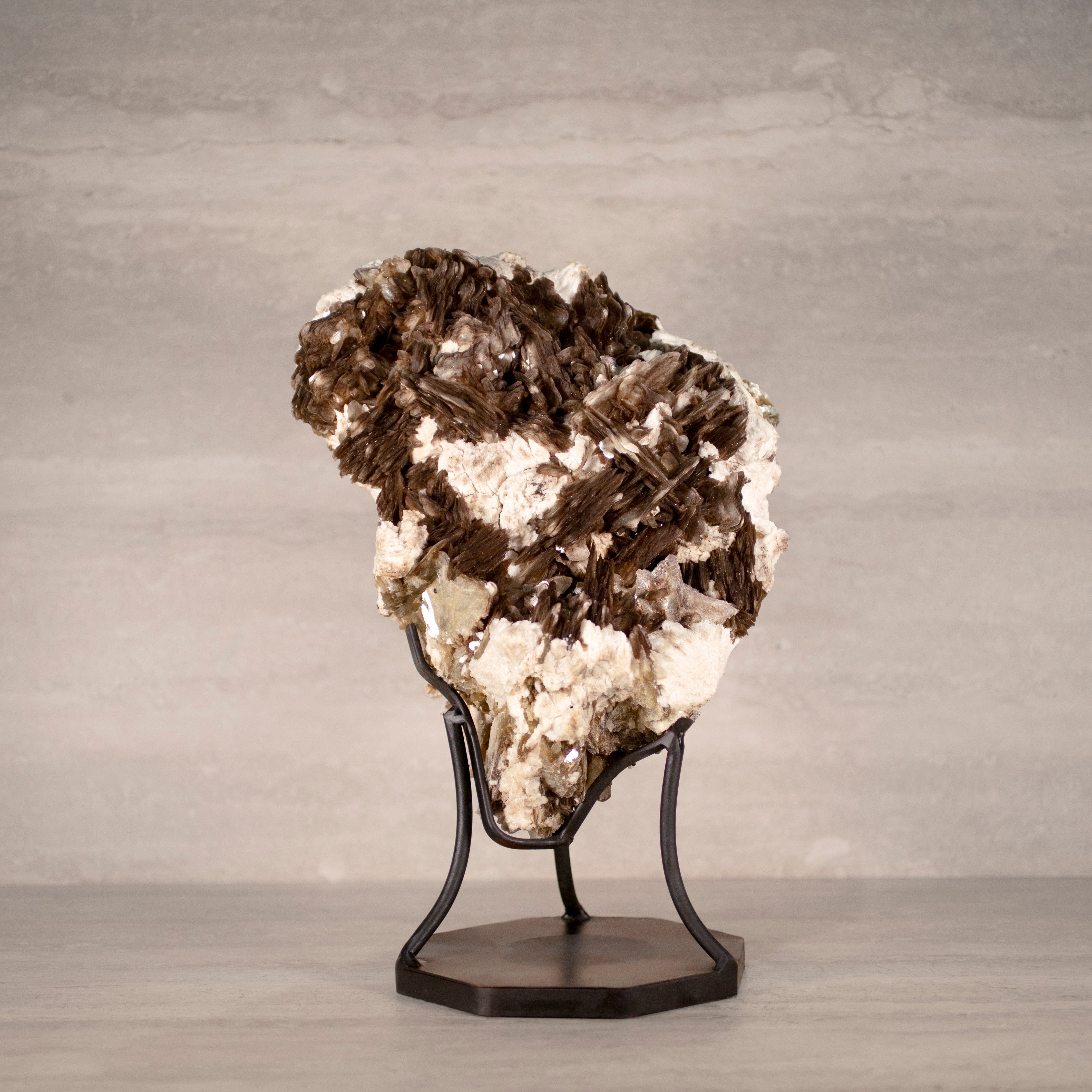 Kalifano Mica Natural Brazilian Mica & Albite on Custom Stand - 17" / 36 lbs MC8100.001