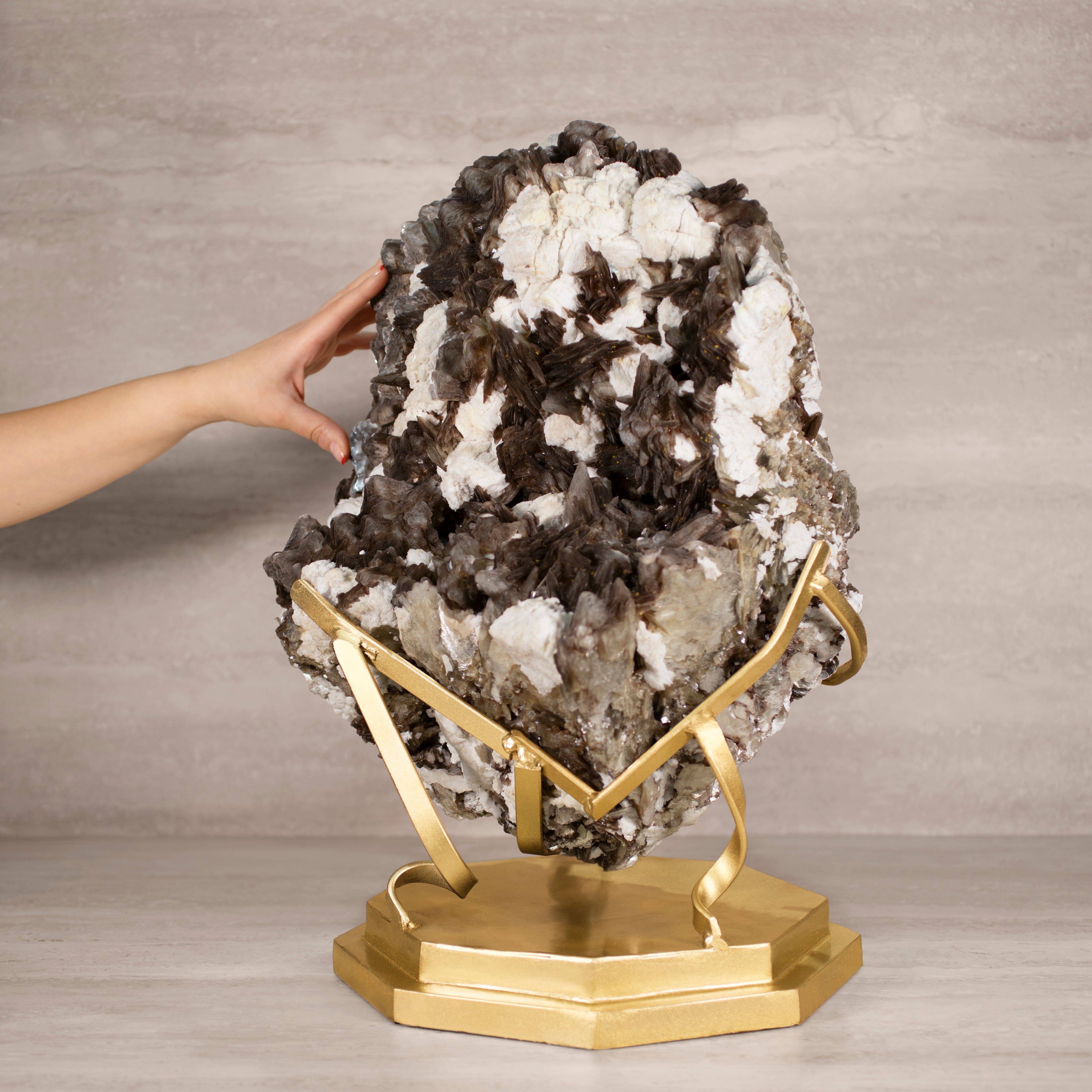 Kalifano Mica Natural Brazilian Mica & Albite on Custom Stand - 22" / 104 lbs MC23500.001