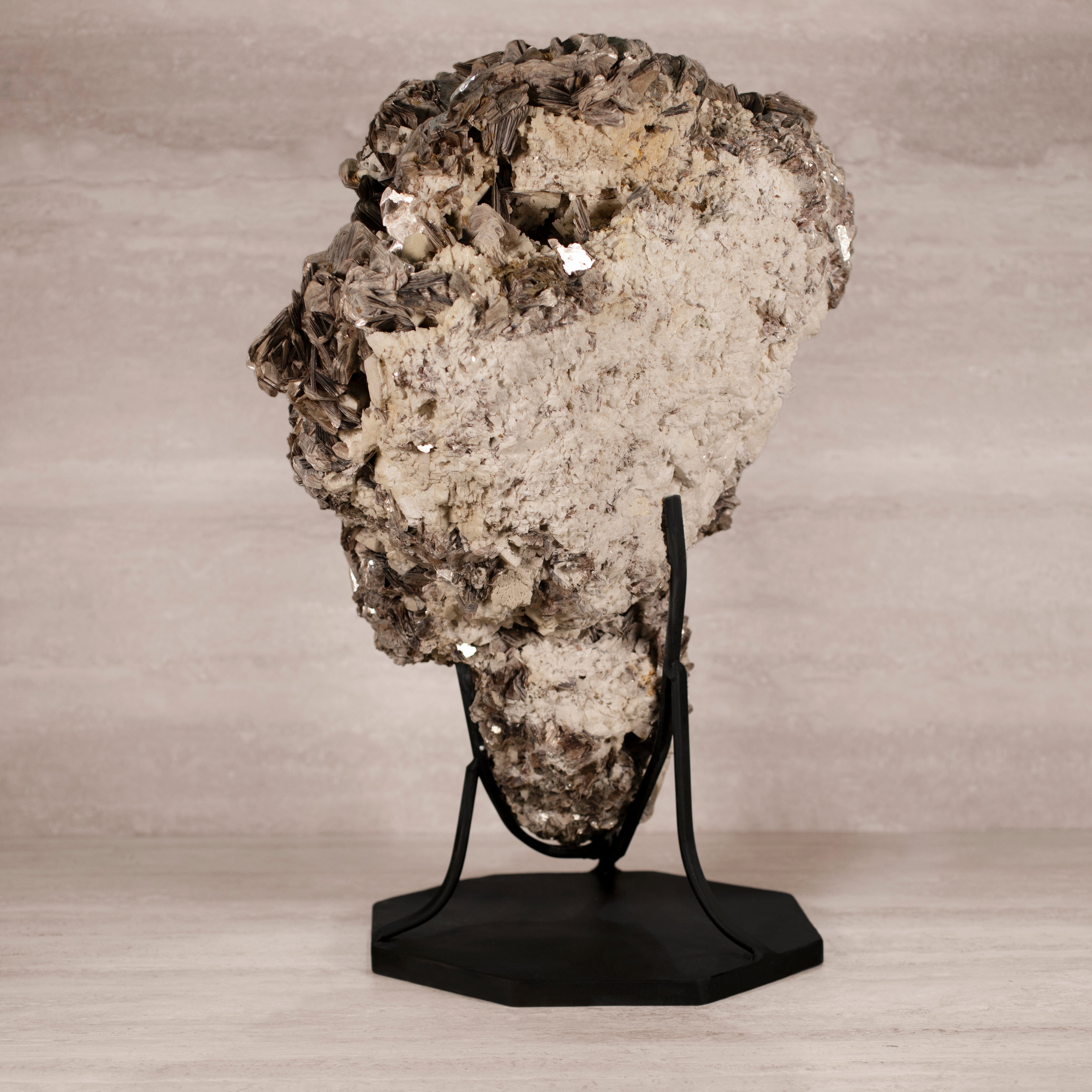 Kalifano Mica Natural Brazilian Mica & Albite on Custom Stand - 23.25" / 99 lbs MC22500.001