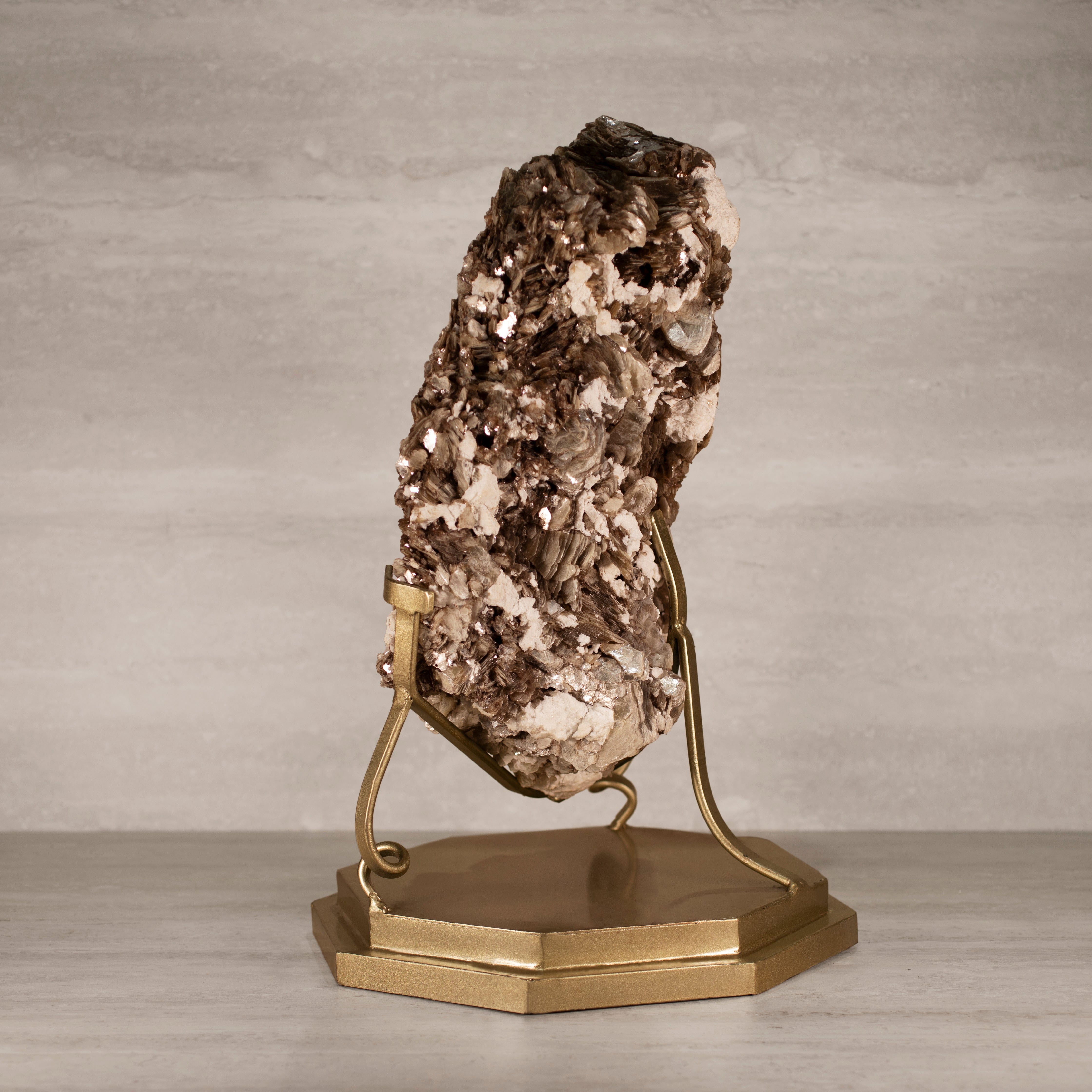 Kalifano Mica Natural Brazilian Mica & Albite on Custom Stand - 23" / 62 lbs MC14000.002
