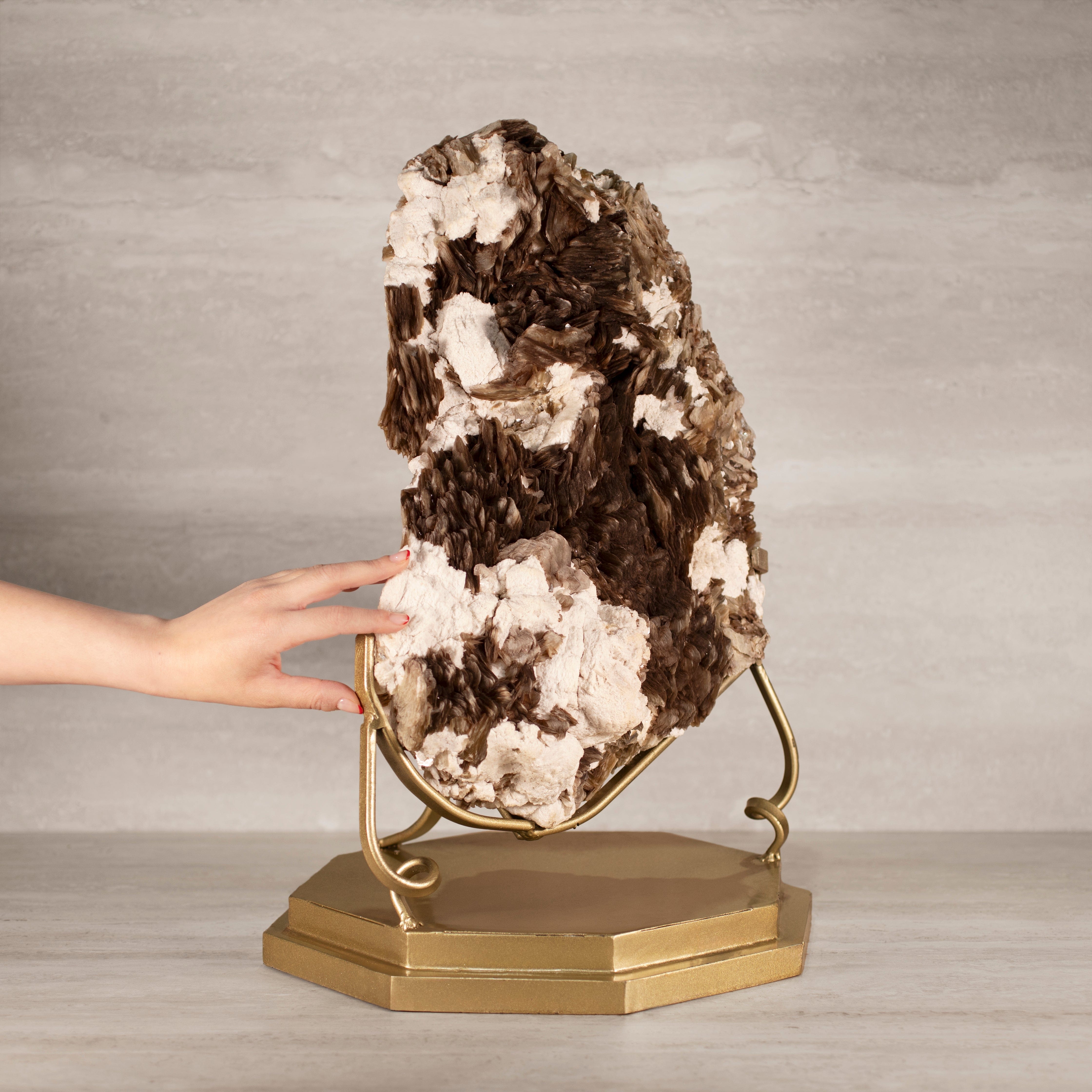 Kalifano Mica Natural Brazilian Mica & Albite on Custom Stand - 23" / 62 lbs MC14000.002
