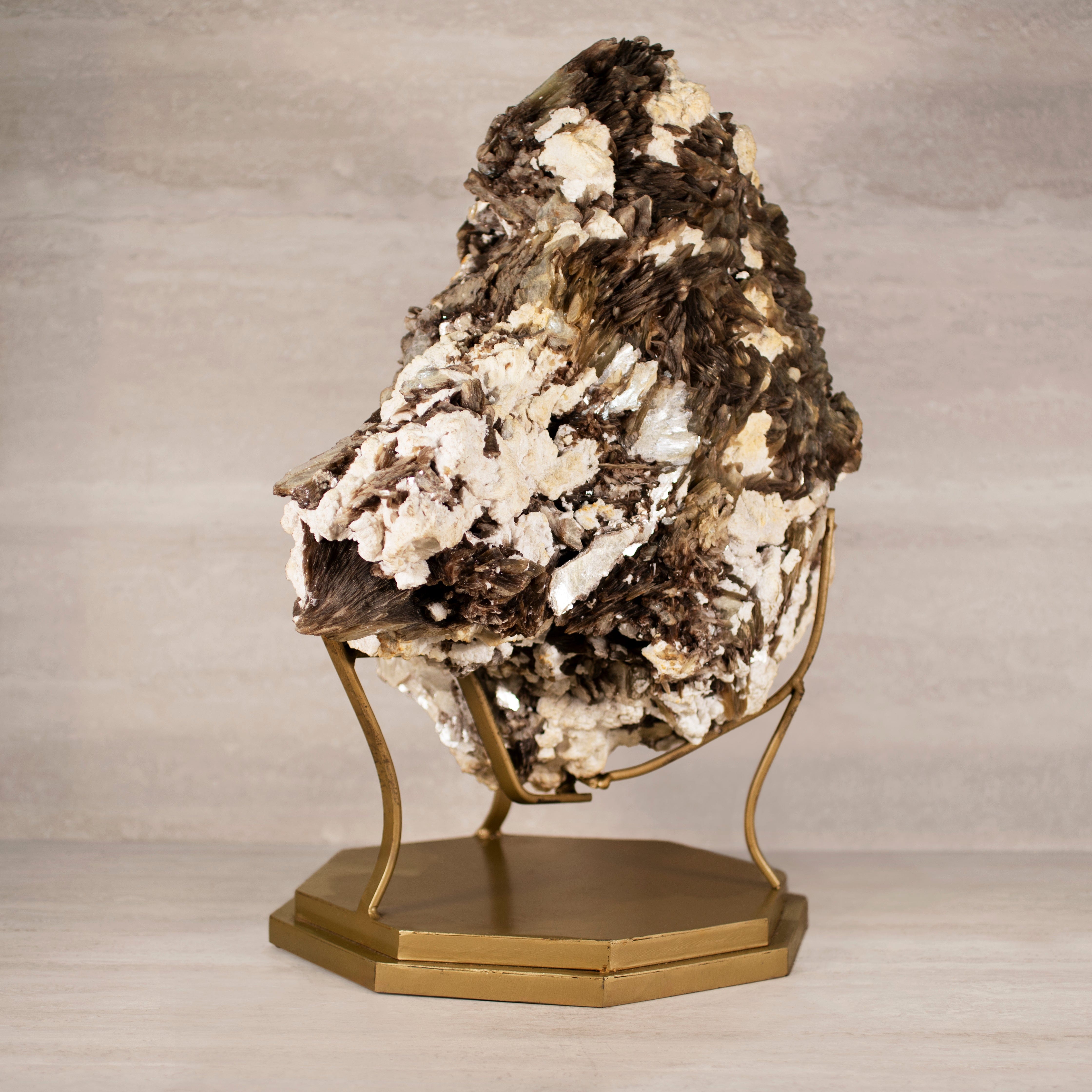 Kalifano Mica Natural Brazilian Mica & Albite on Custom Stand - 25.75" / 127 lbs MC29000.001