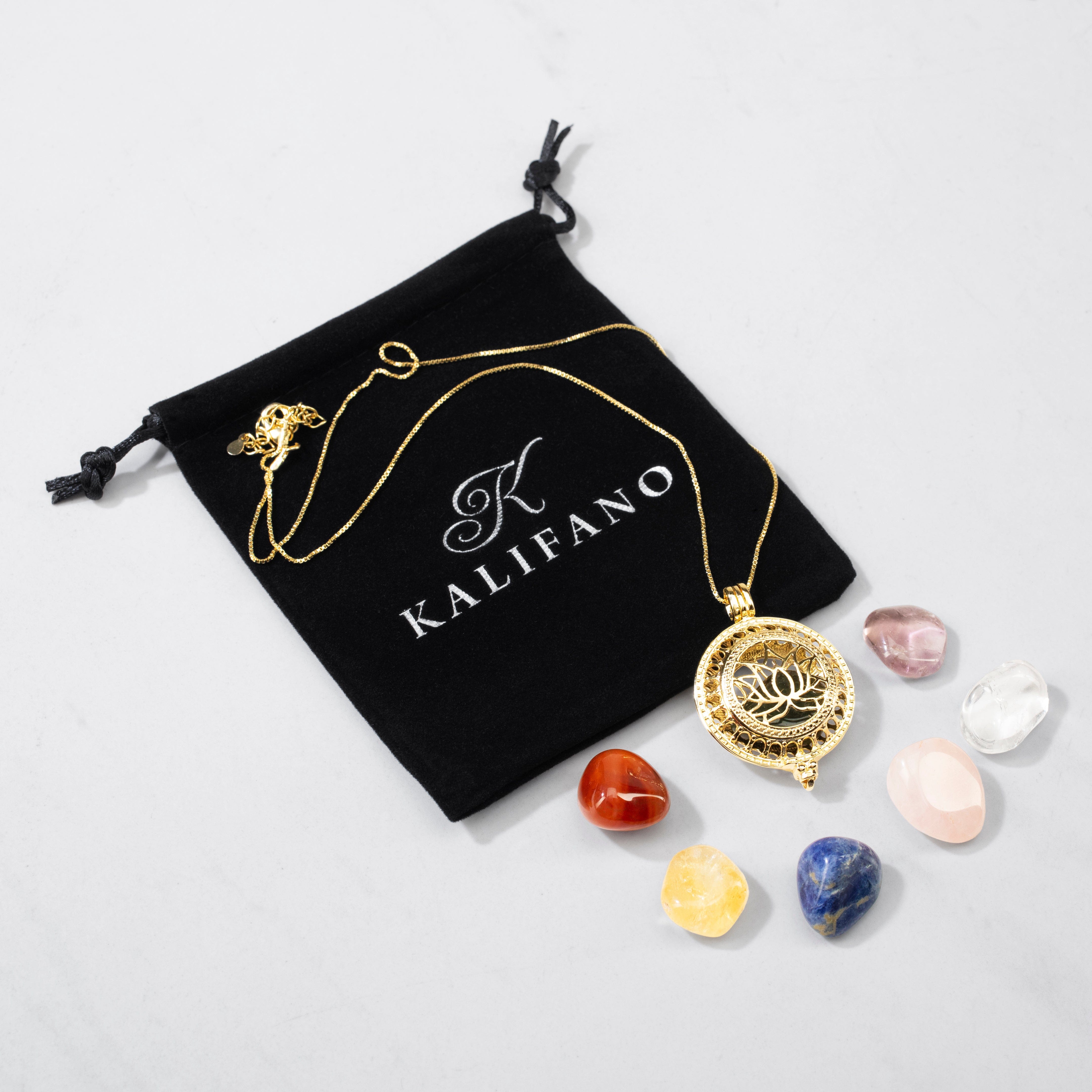 KALIFANO Multi Chip Chakra Necklace - 18"