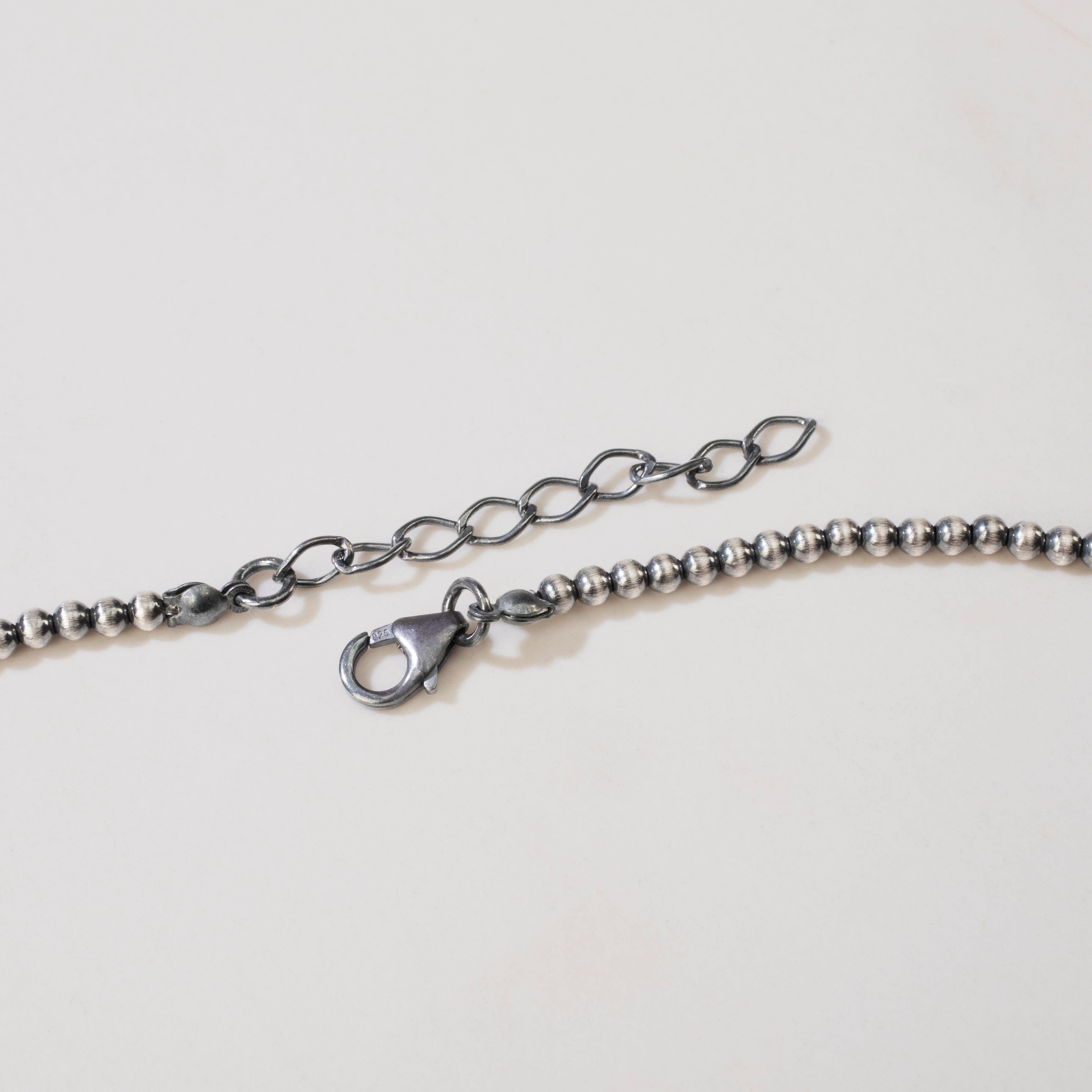 Kalifano Native American Jewelry 18" Single Strand 3mm Navajo Pearl USA Native American Made 925 Sterling Silver Necklace NAN500.022