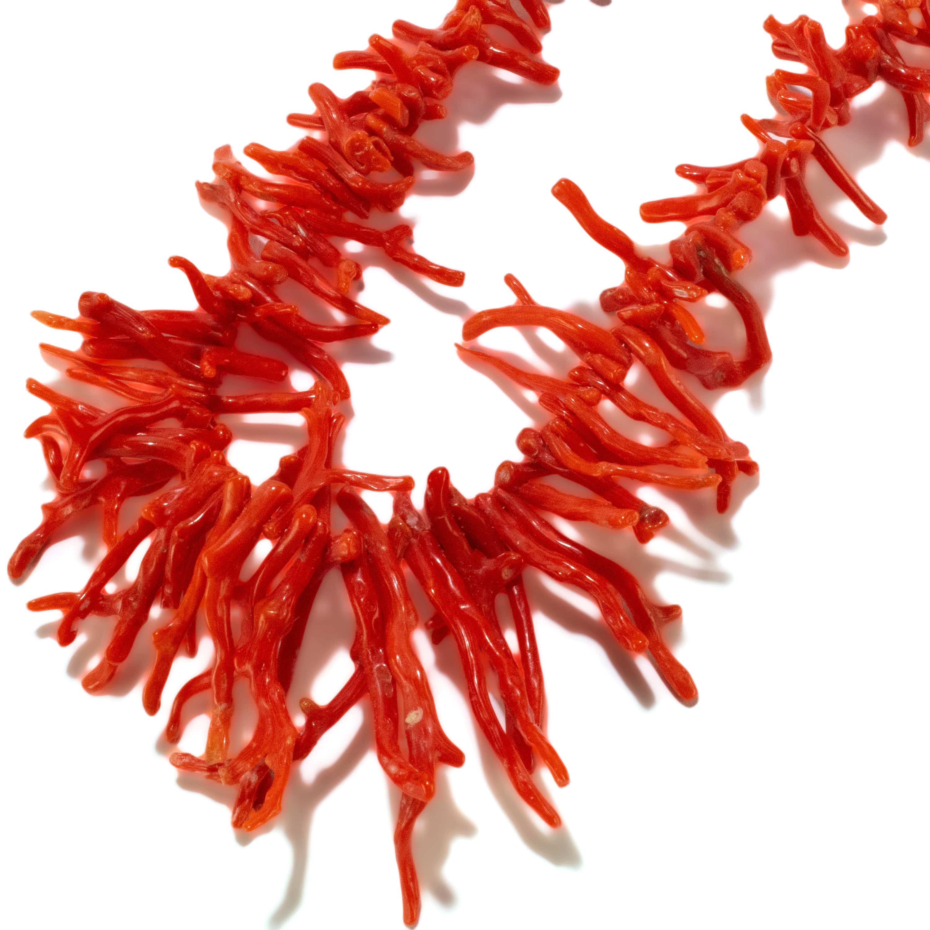 Kalifano Native American Jewelry 29.5" Mediterranean Coral USA Native American Made 925 Sterling Silver Necklace NAN600.022