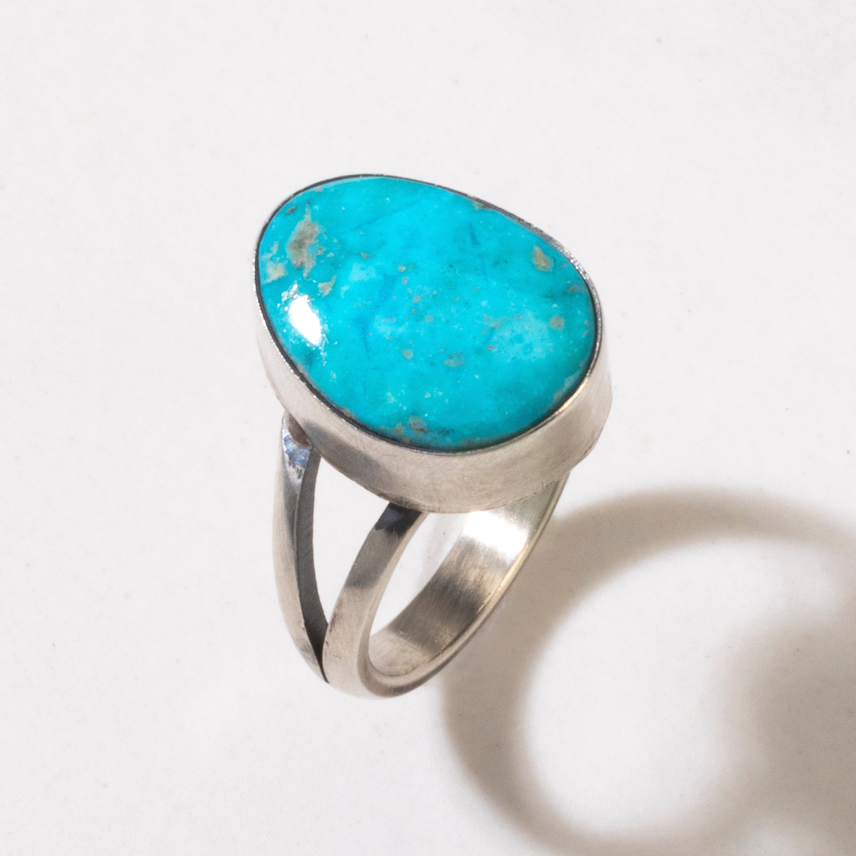 Kalifano Native American Jewelry 7 Scott Skeets Blue Ridge Turquoise USA Native American Made 925 Sterling Silver Ring NAR500.093.7