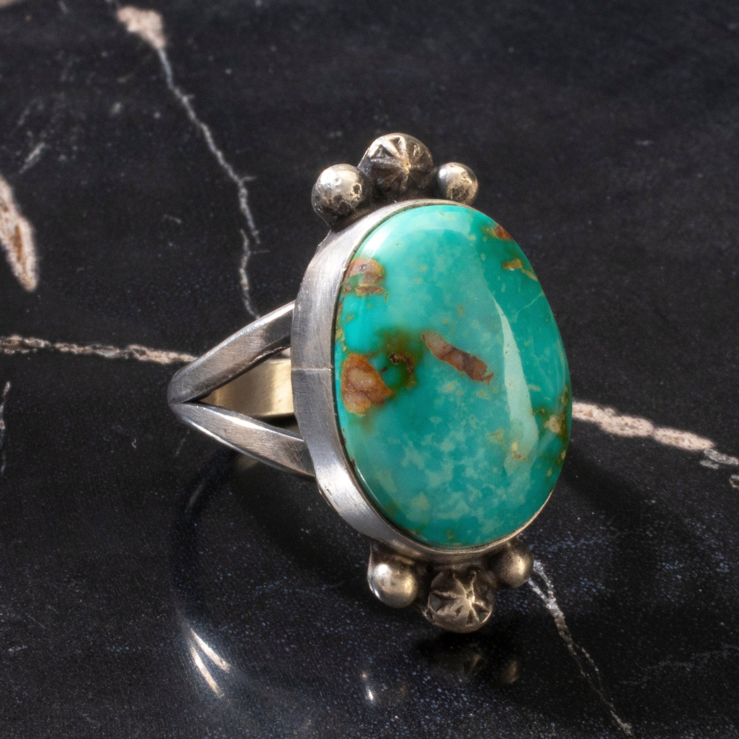 Kalifano Native American Jewelry 7 Scott Skeets Royston Turquoise Navajo USA Native American Made 925 Sterling Silver Ring NAR600.070.7