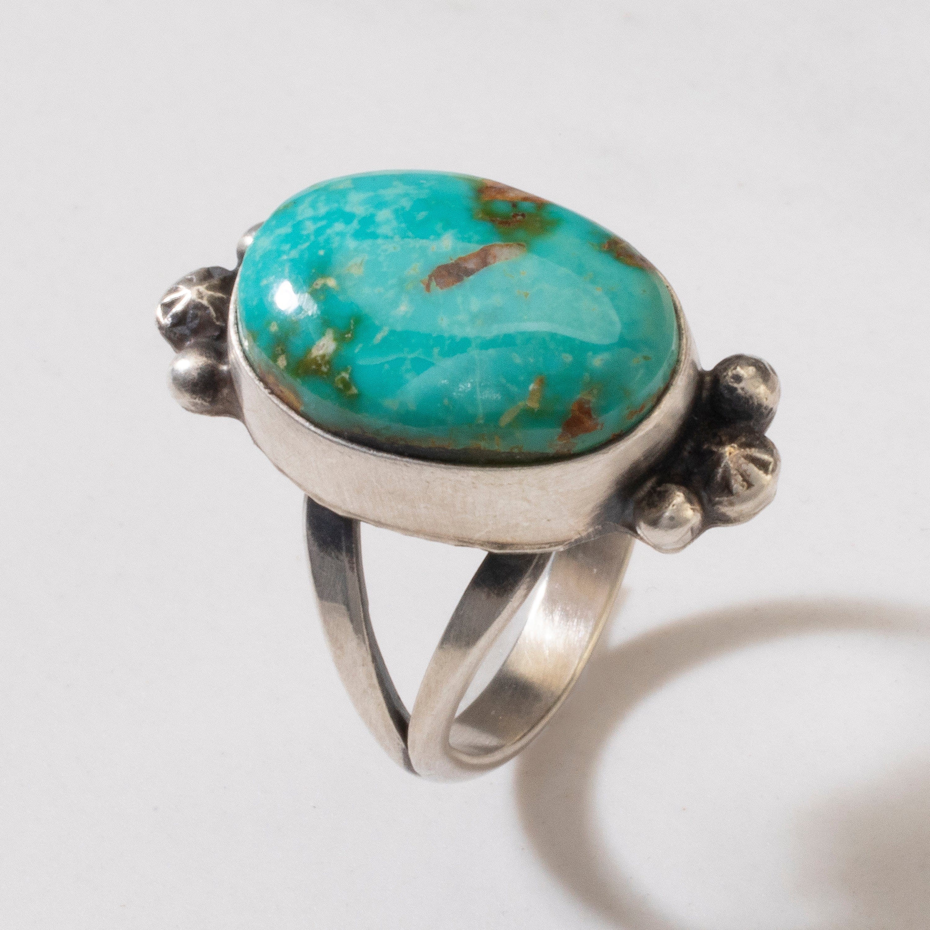Kalifano Native American Jewelry 7 Scott Skeets Royston Turquoise Navajo USA Native American Made 925 Sterling Silver Ring NAR600.070.7