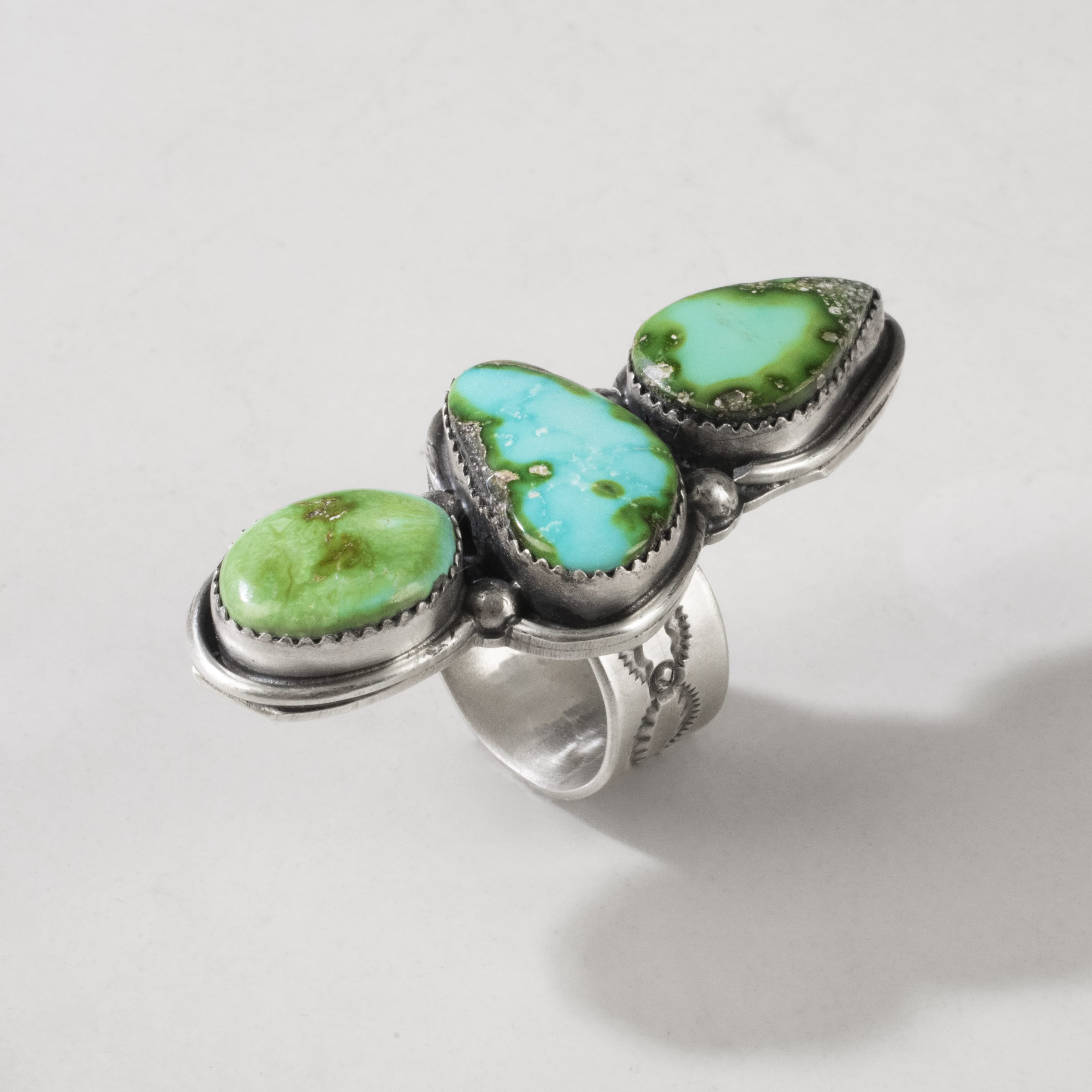 Kalifano Native American Jewelry 8.5 Boyd Ashley Sonoran Gold Turquoise USA Native American Made 925 Sterling Silver Ring NAR1850.001.85