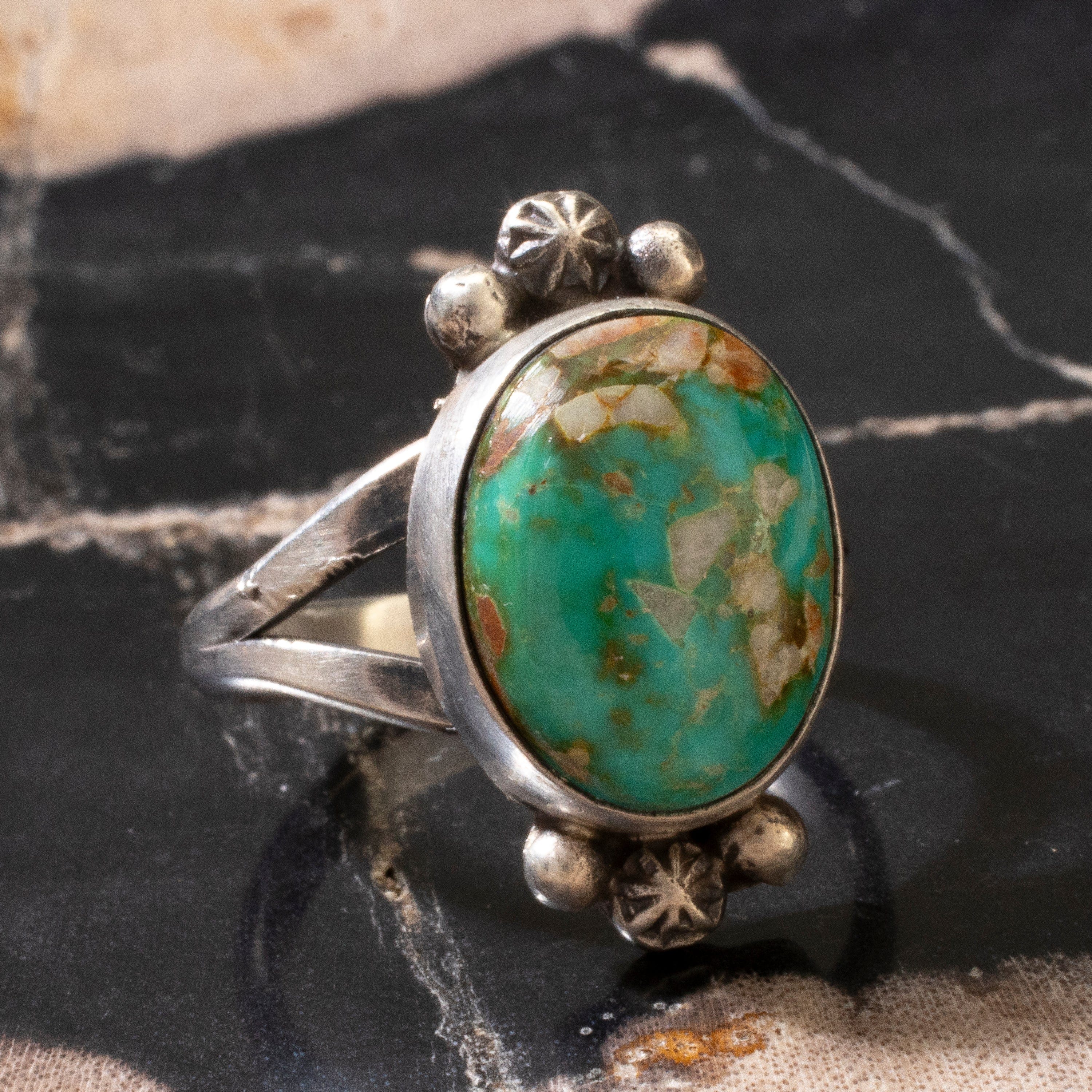 Kalifano Native American Jewelry 8.5 Scott Skeets Royston Turquoise Navajo USA Native American Made 925 Sterling Silver Ring NAR600.078.85