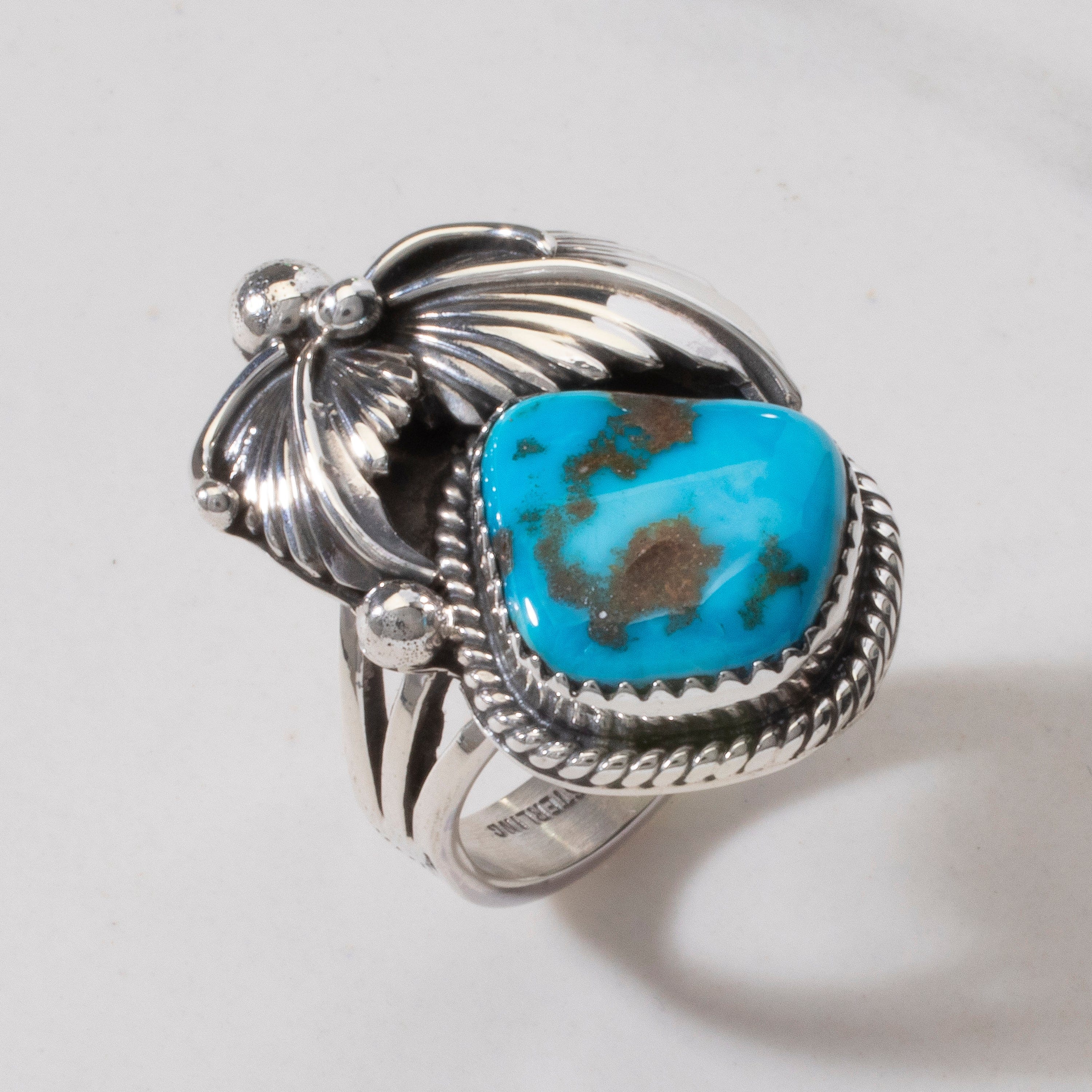 KALIFANO Sleeping Beauty Turquoise Navajo Native Made 925 Silver