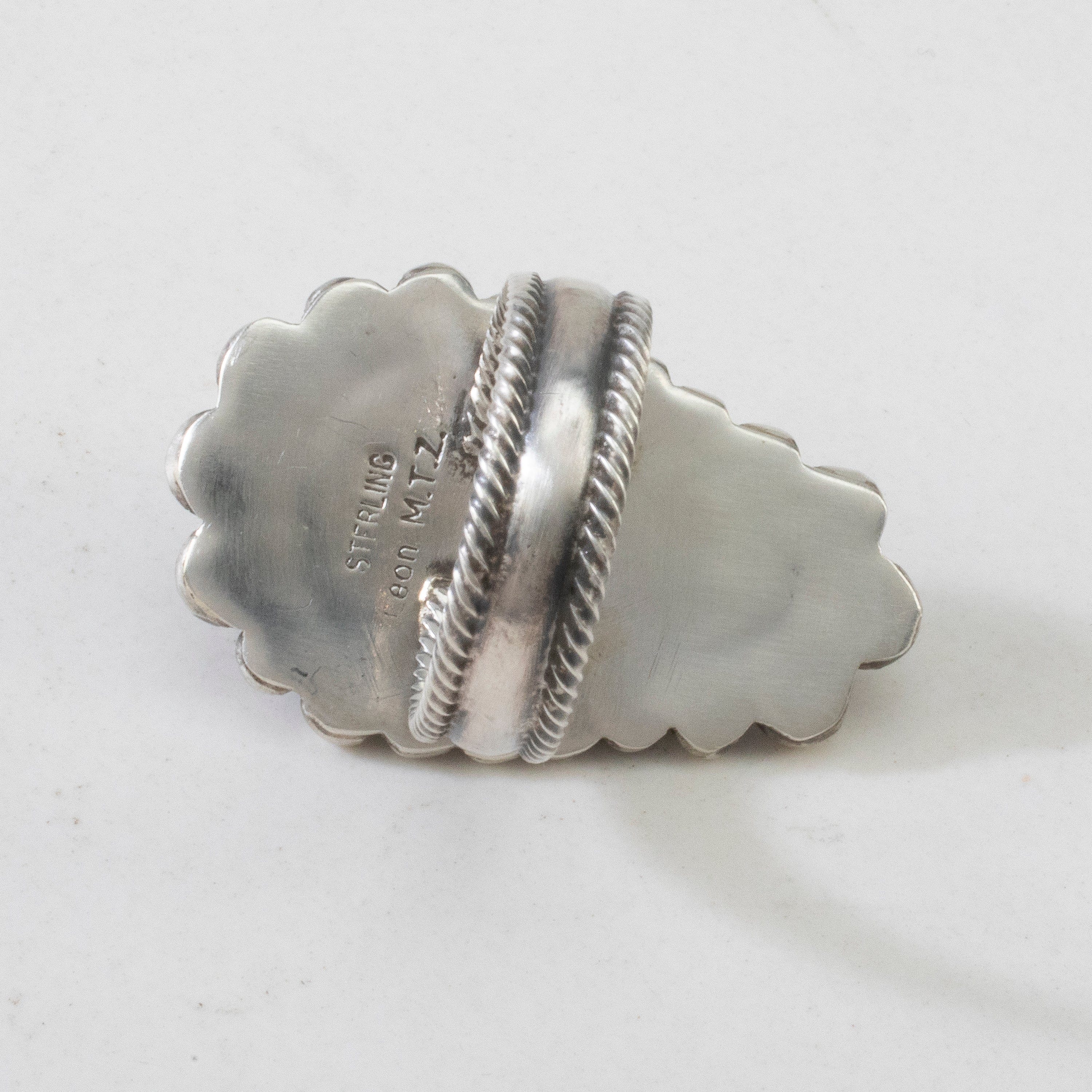 Kalifano Native American Jewelry 8 Leon Martinez Carico Lake Turquoise Navajo USA Native American Made 925 Sterling Silver Ring NAR2400.015.8