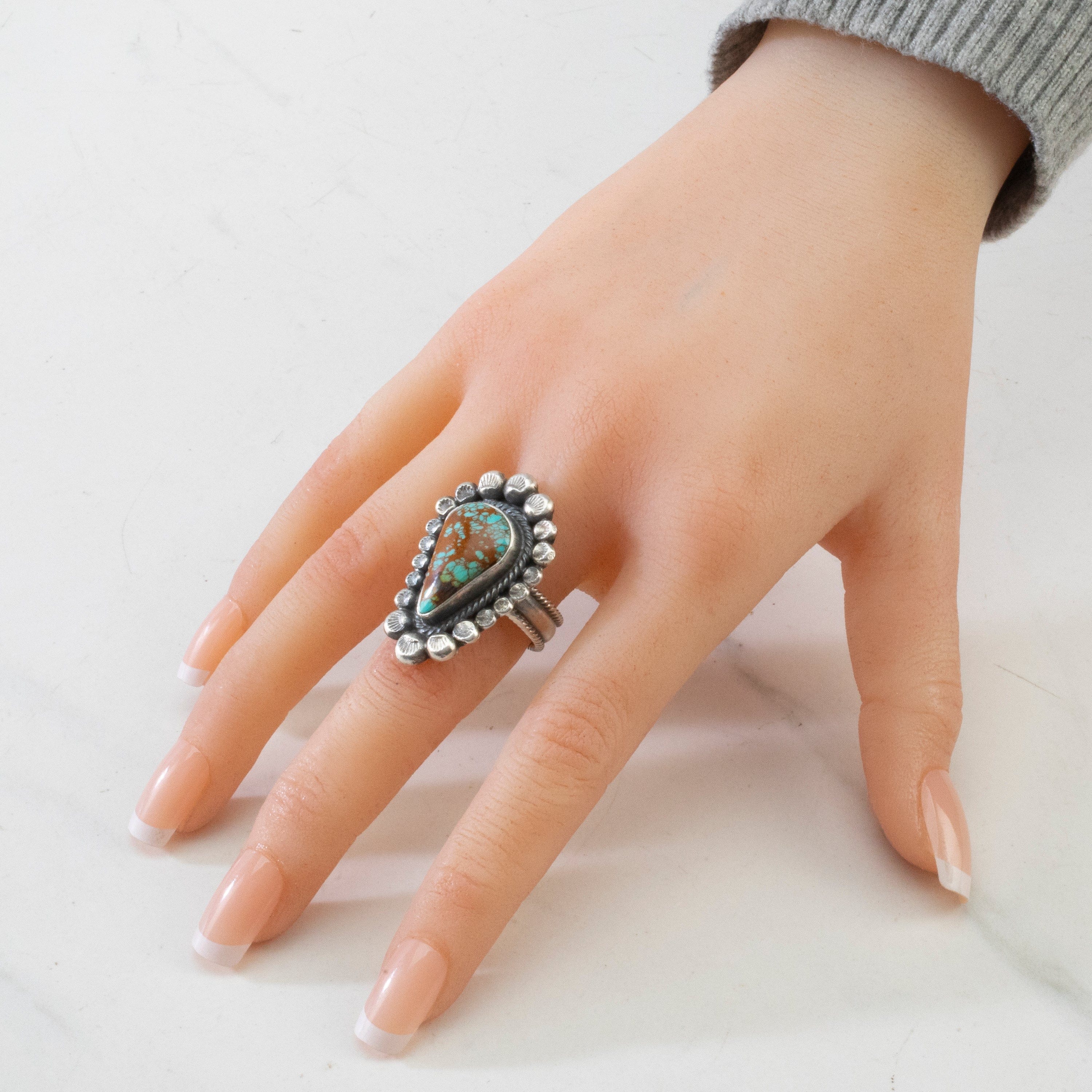 KALIFANO | Leon Martinez Turquoise Navajo USA Made 925 Silver Ring