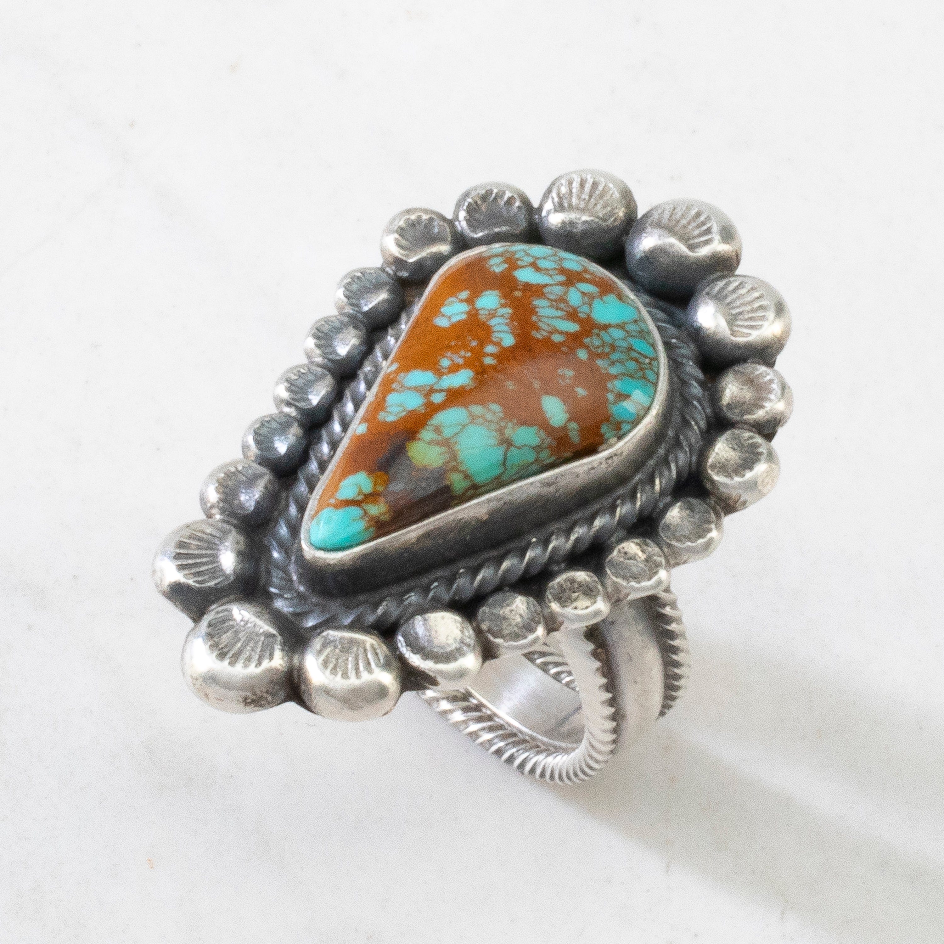 KALIFANO | Leon Martinez Turquoise Navajo USA Made 925 Silver Ring KALIFANO | Leon Martinez Turquoise Navajo USA Made 925 Silver Ring
