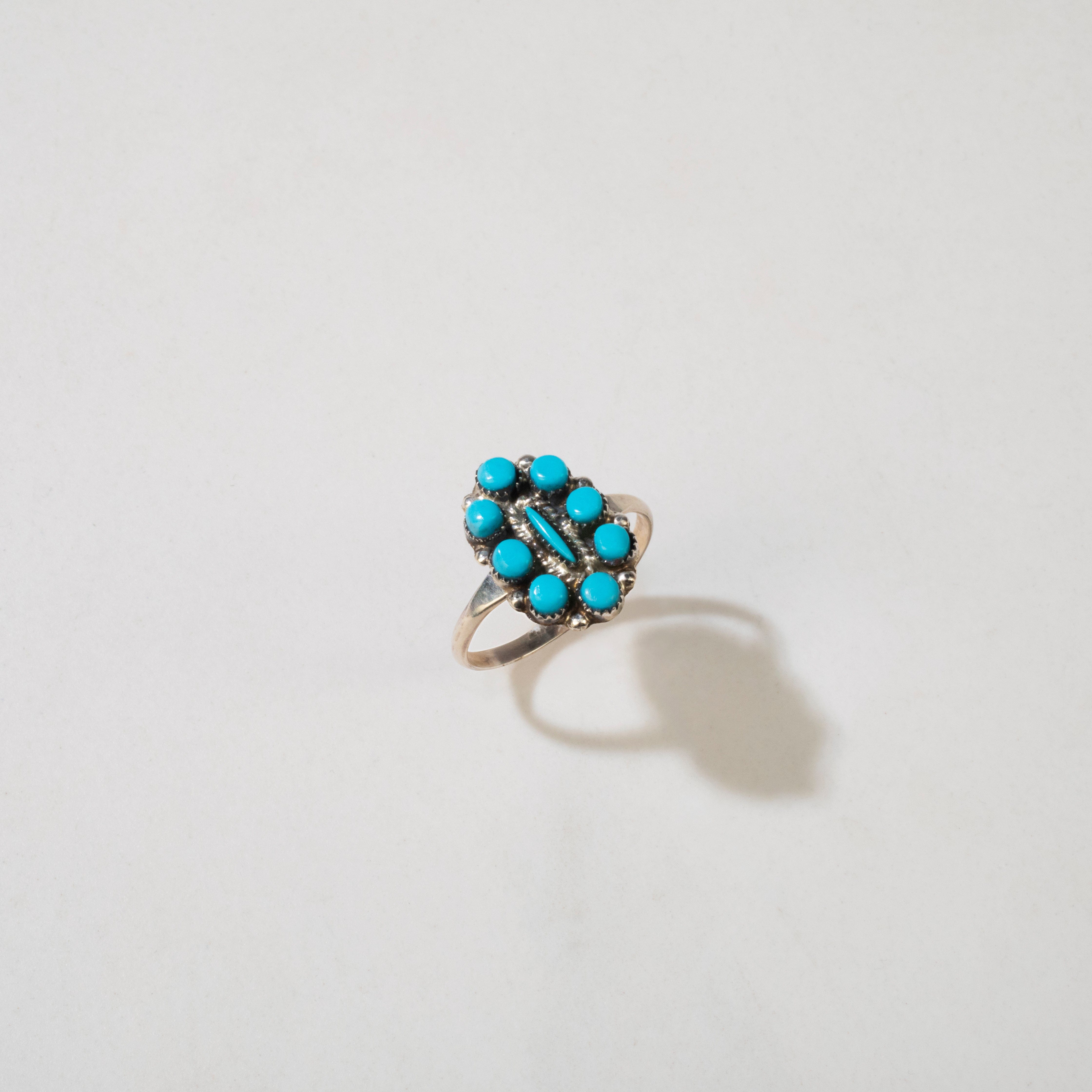 Kalifano Native American Jewelry 8 Pablito Sleeping Beauty Turquoise USA Native American Made 925 Sterling Silver Ring NAR250.021.8