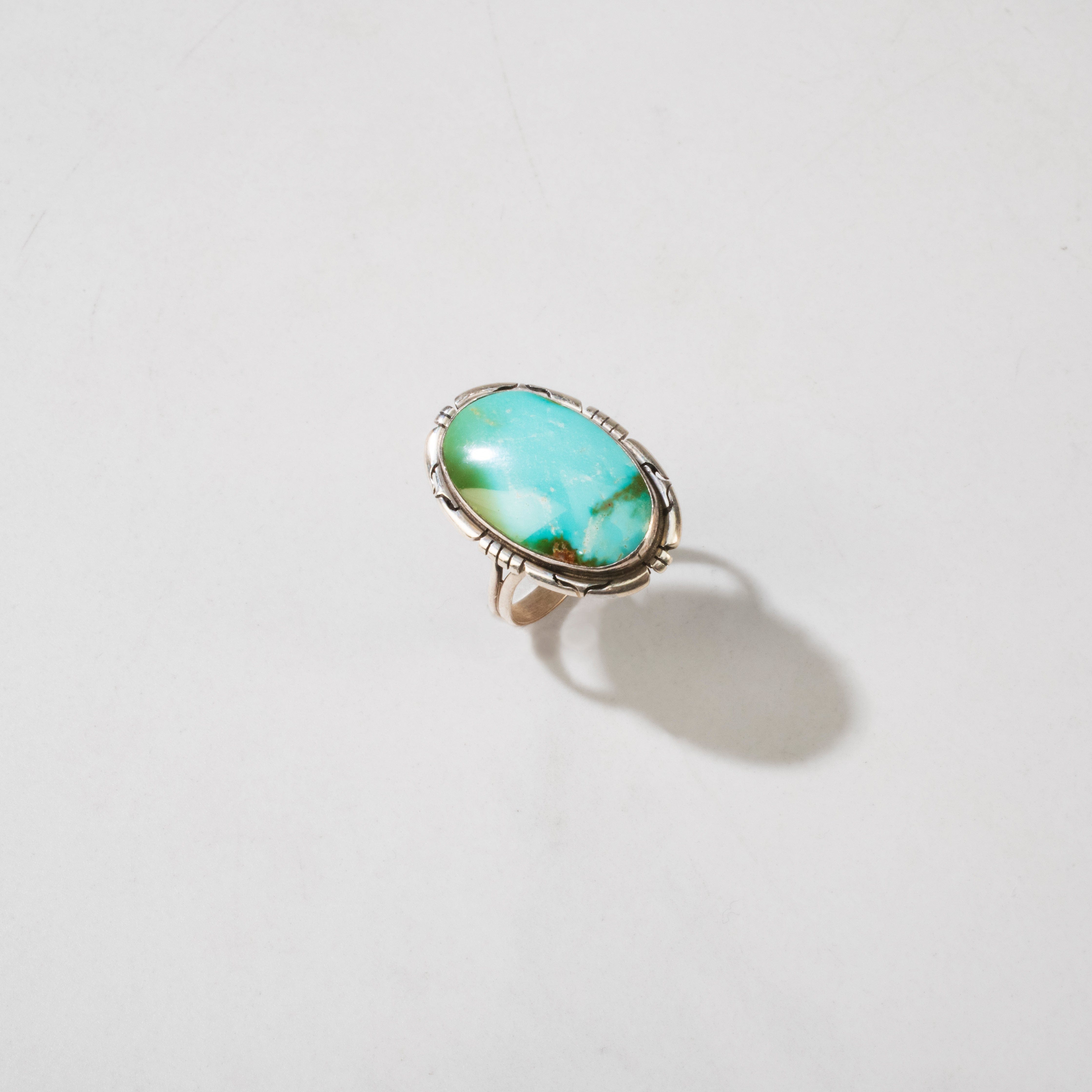 Kalifano Native American Jewelry 9.5 Dave Skeets Royston Turquoise Navajo USA Native American Made 925 Sterling Silver Ring NAR400.117.95
