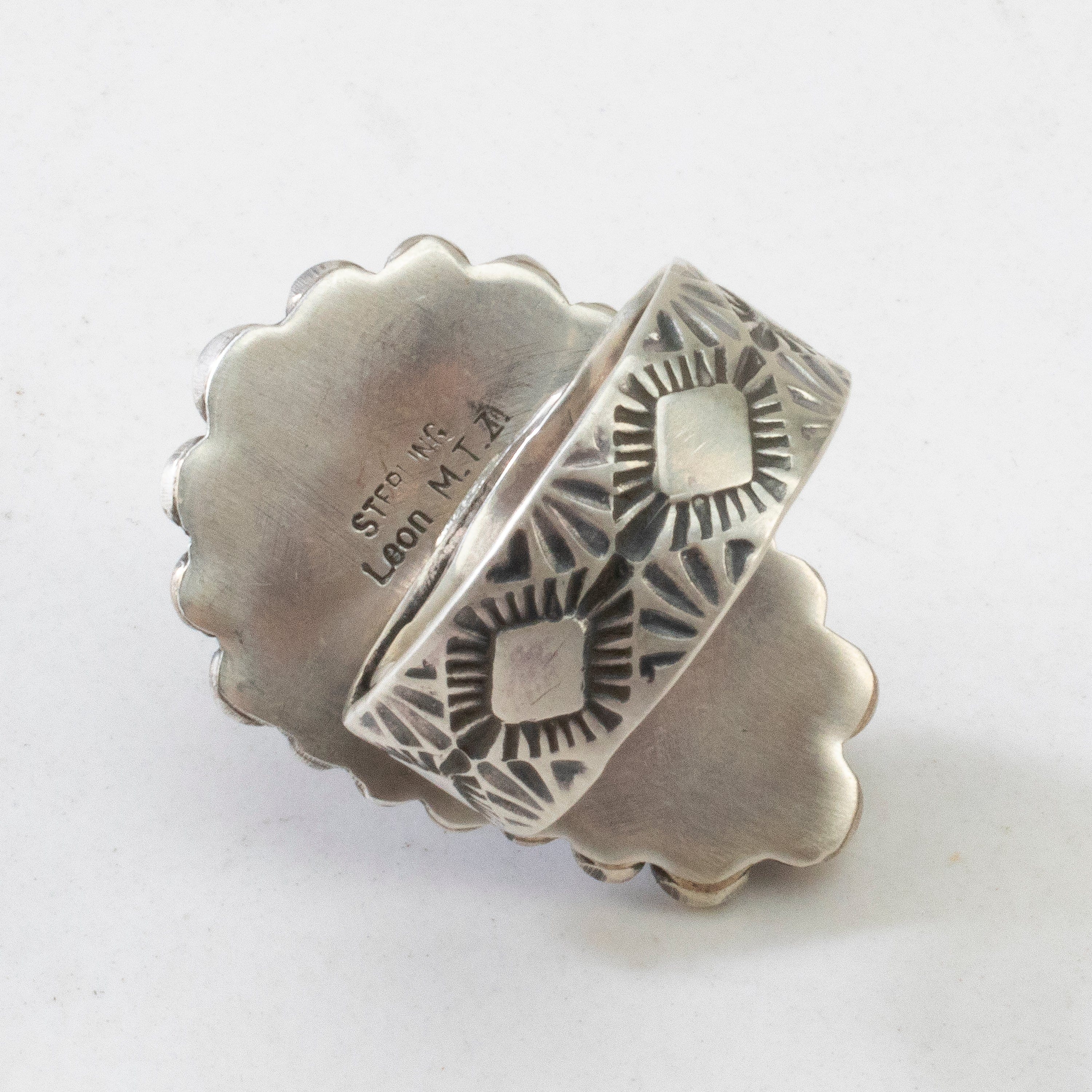 Kalifano Native American Jewelry ADJ Leon Martinez Carico Lake Turquoise Navajo USA Native American Made 925 Sterling Silver Ring NAR2400.017.ADJ