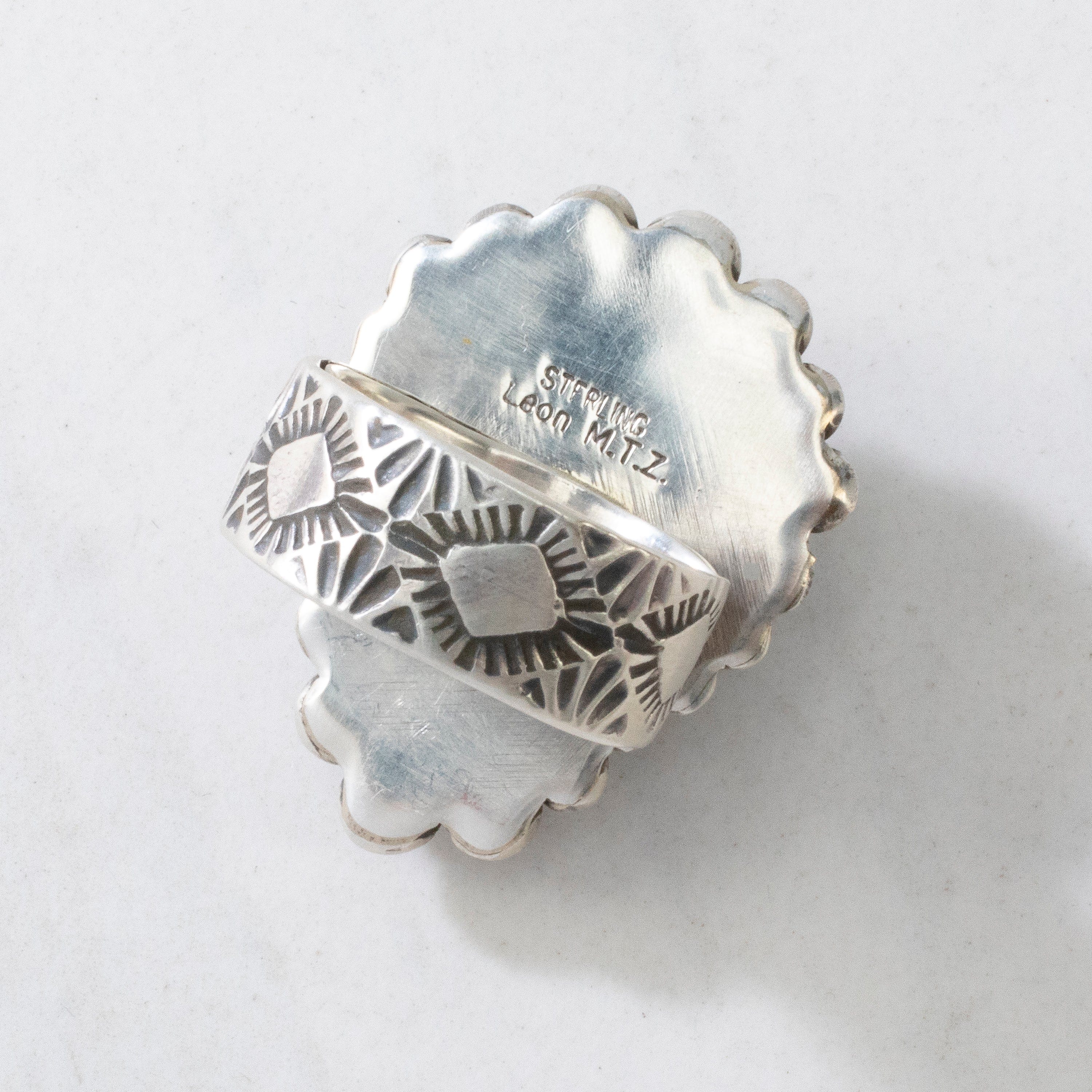 Kalifano Native American Jewelry ADJ Leon Martinez Carico Lake Turquoise Navajo USA Native American Made 925 Sterling Silver Ring NAR2400.019.ADJ