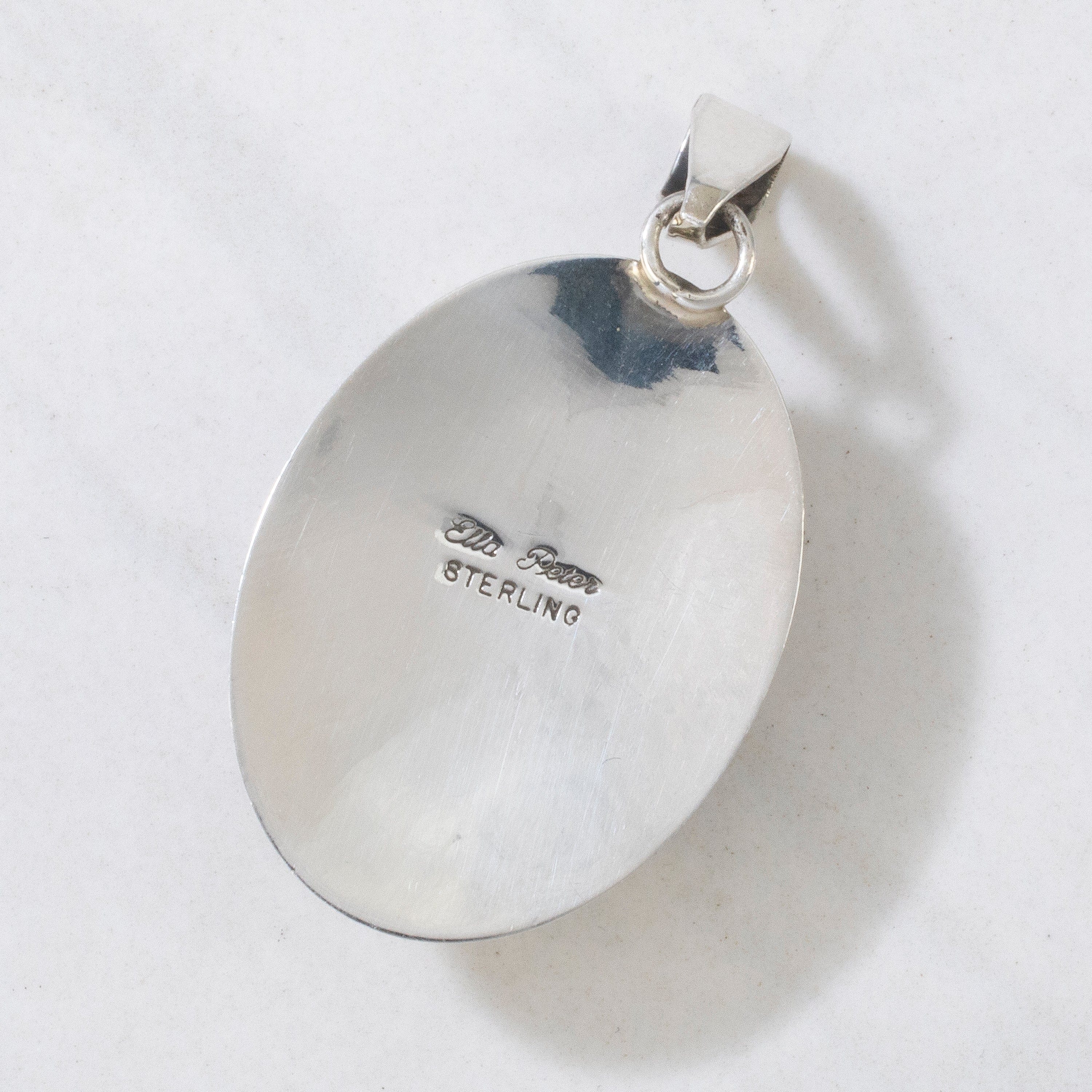 Kalifano Native American Jewelry Ella Peter Black Onyx Navajo Teardrop USA Native American Made 925 Sterling Silver Pendant NAN300.019