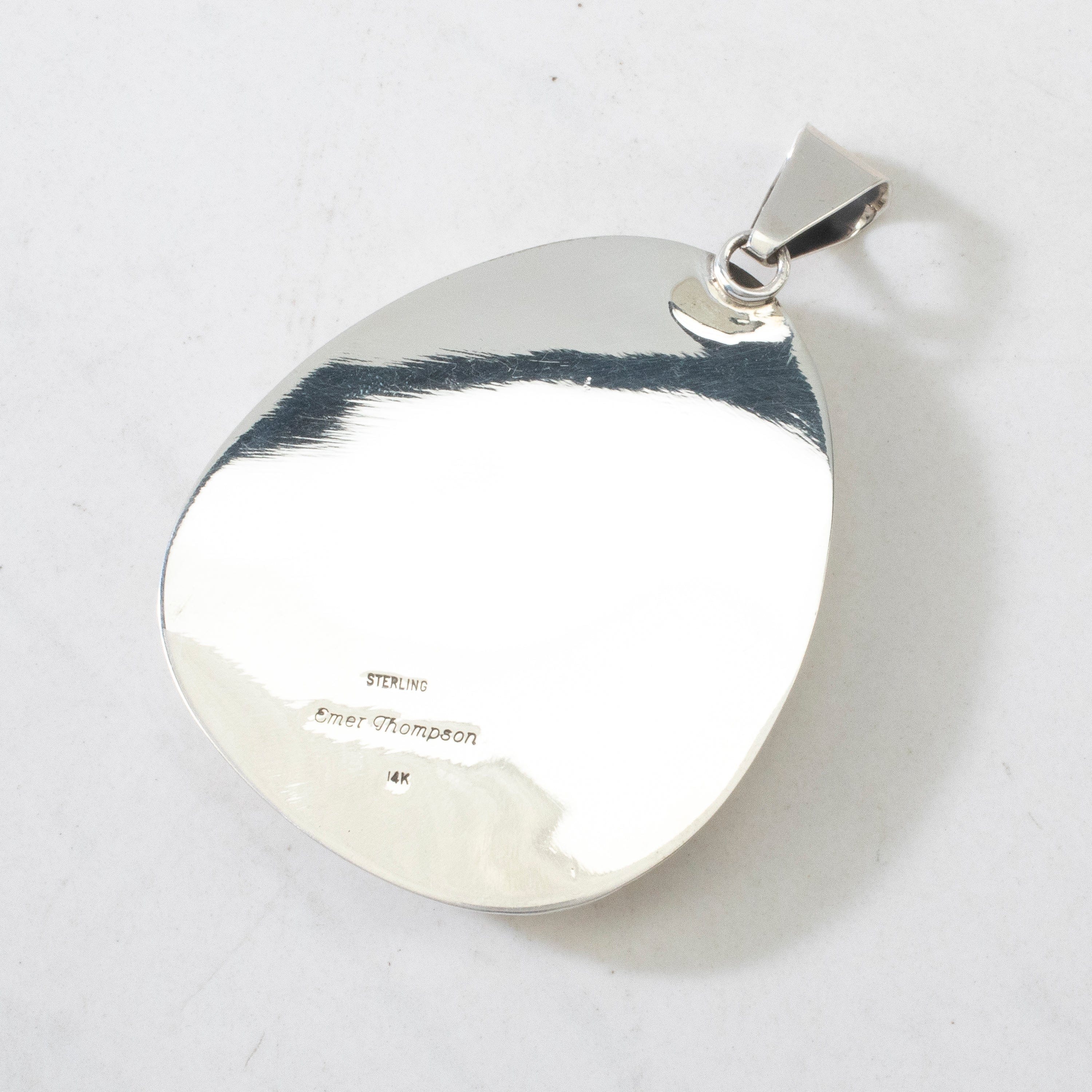 Kalifano Native American Jewelry Emer Thompson 14K Gold Navajo USA Native American Made 925 Sterling Silver Pendant NAN3400.002