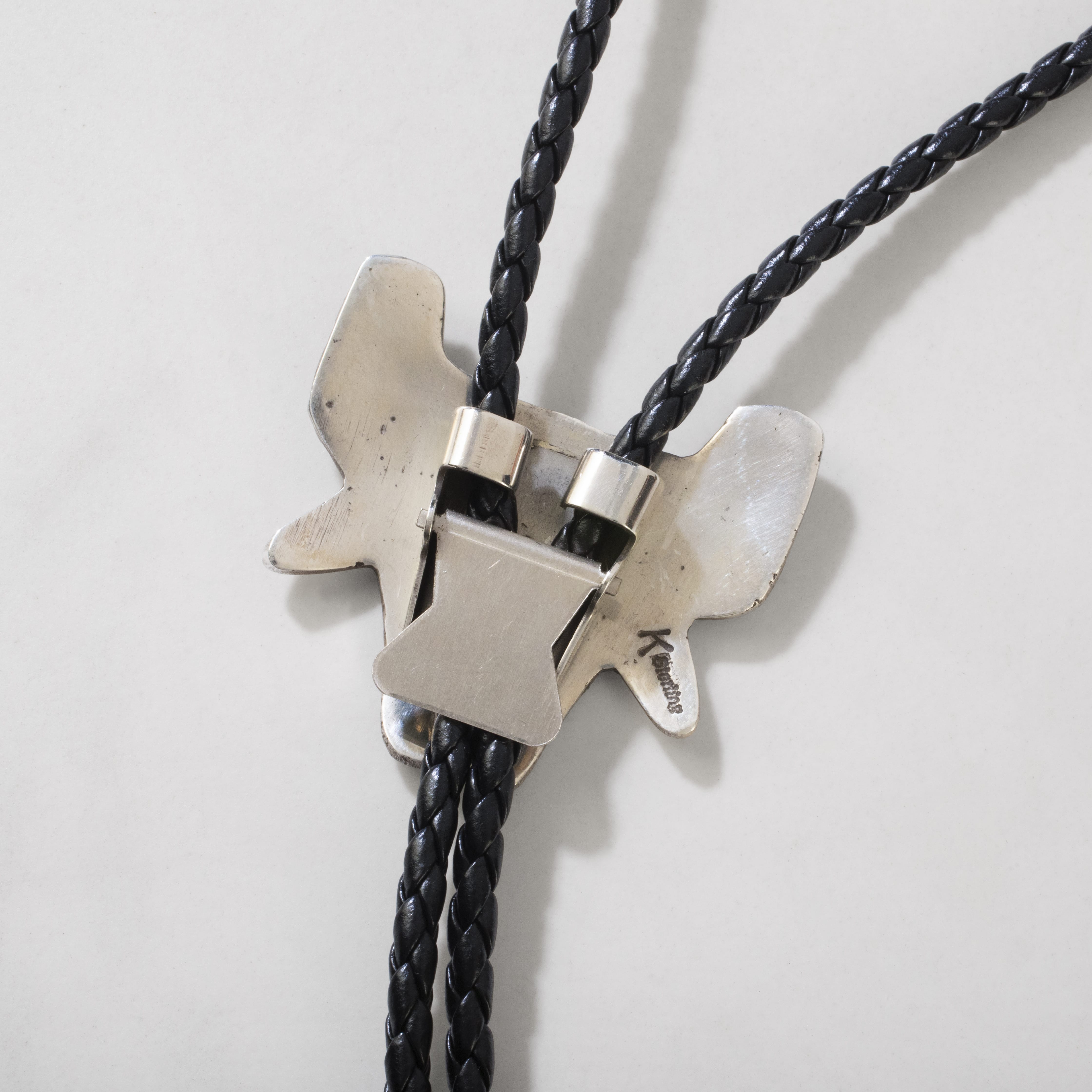Kalifano Native American Jewelry Emerson Kinsel Navajo Horse USA Native American Made 925 Sterling Silver Bolo Tie NABT550.001
