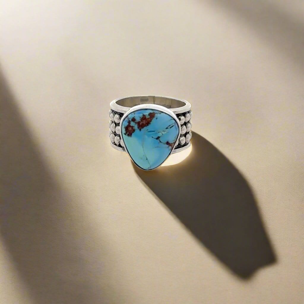 Kalifano Native American Jewelry Golden Hills Turquoise Navajo USA Native American Made 925 Sterling Silver Ring