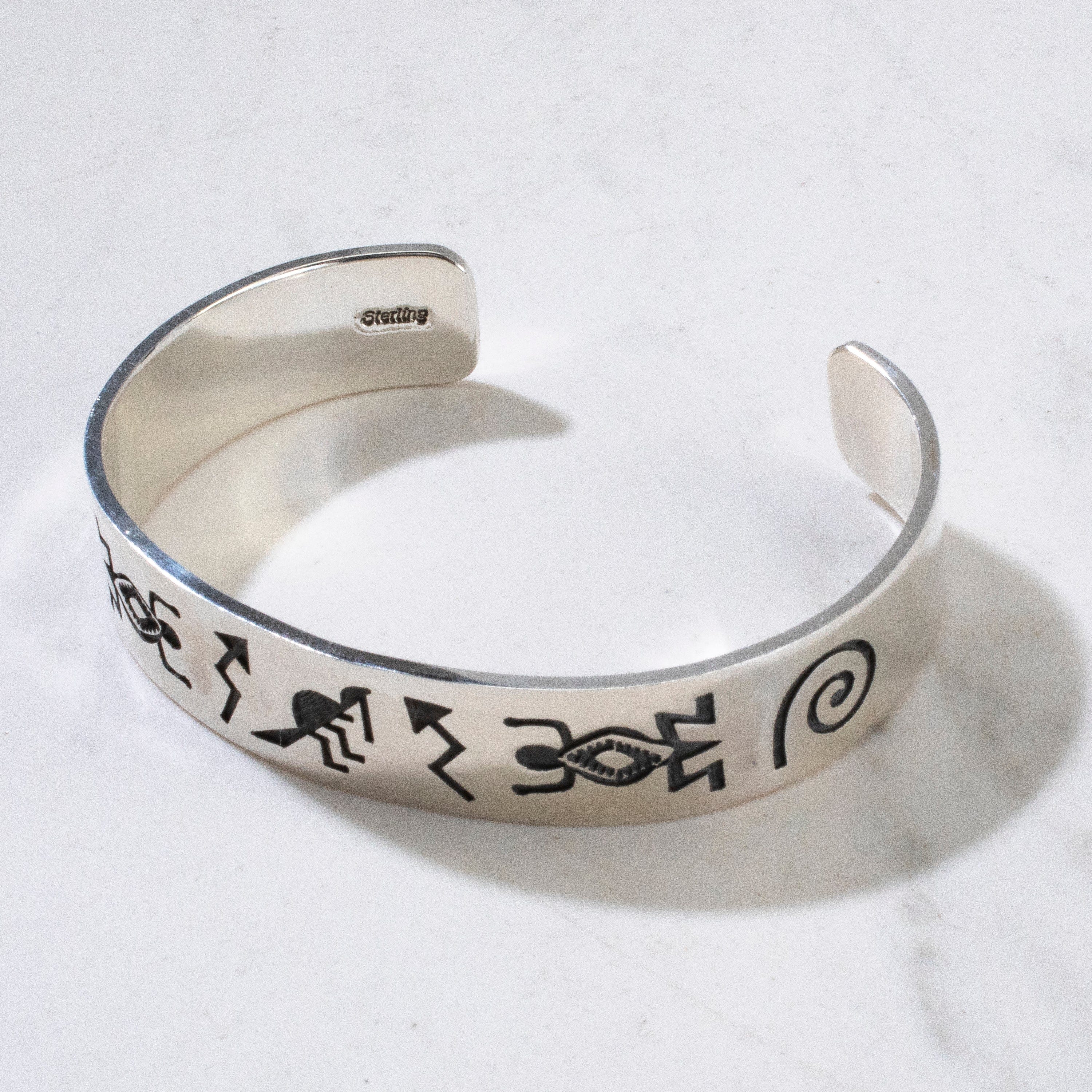 Kalifano Native American Jewelry Hopi USA Native American Made 925 Sterling Silver Cuff NAB800.041