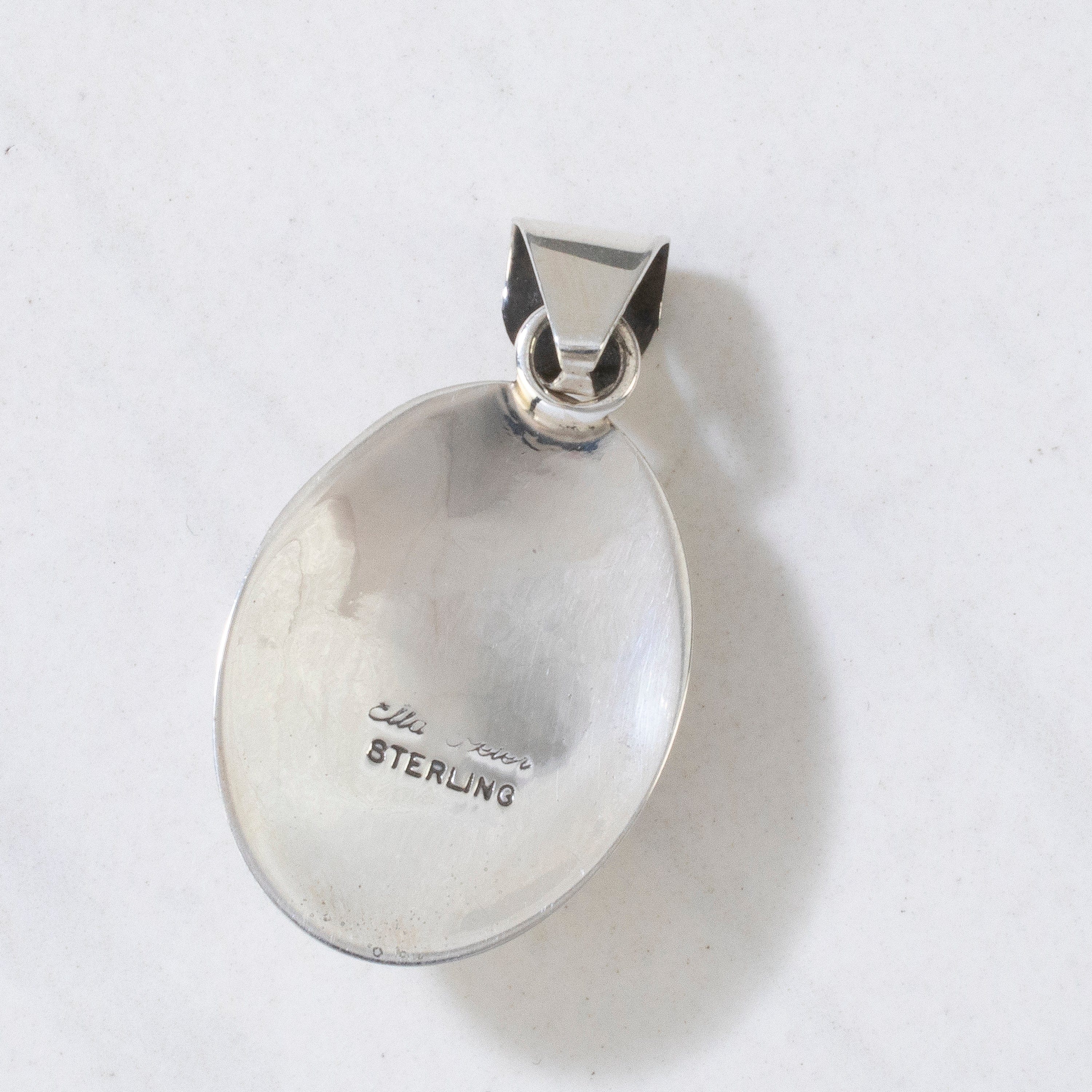 Kalifano Native American Jewelry Kingman Turquoise USA Native American Made 925 Sterling Silver Pendant NAN400.022