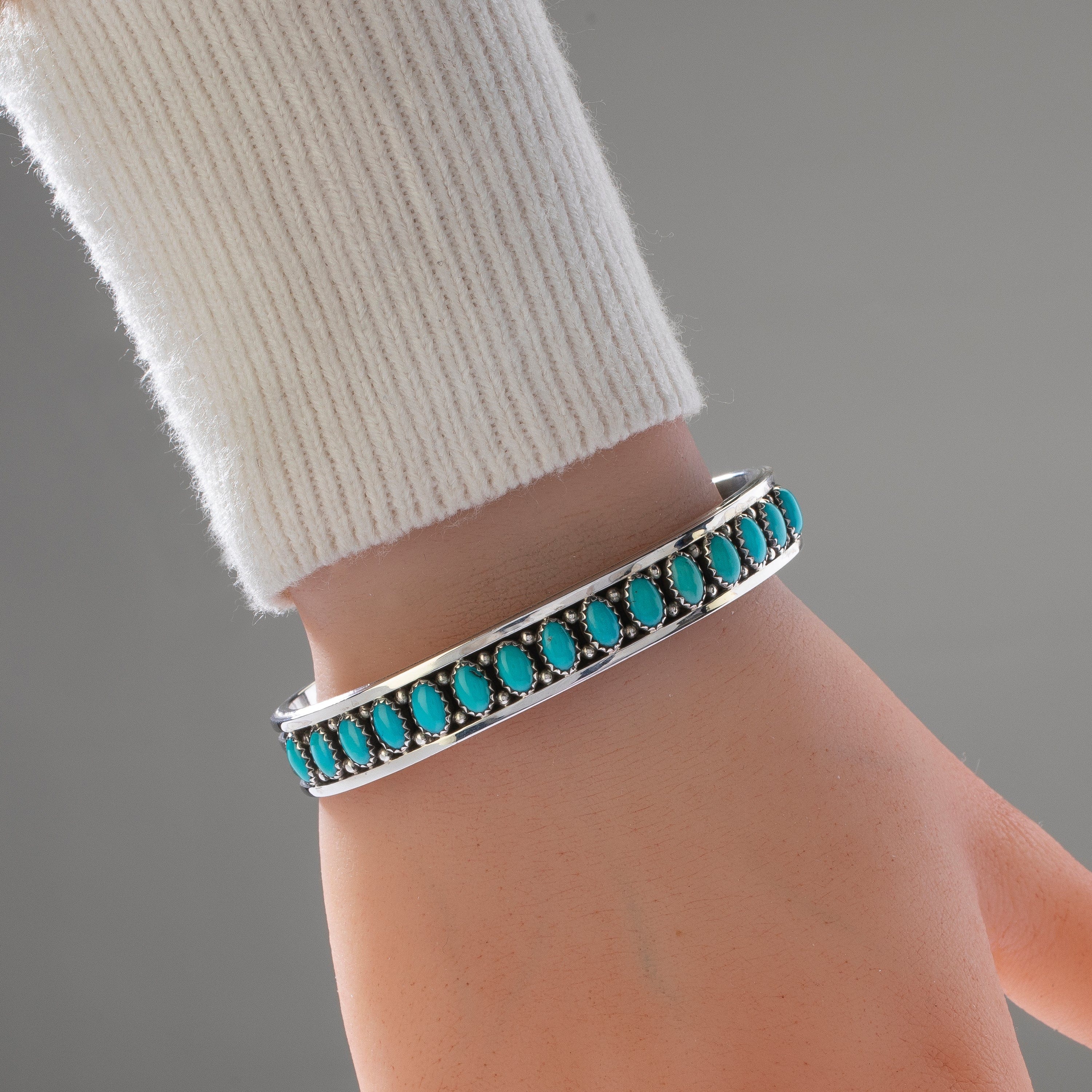 KALIFANO | Patrick Yazzie Navajo Genuine Turquoise 925 Silver Cuff