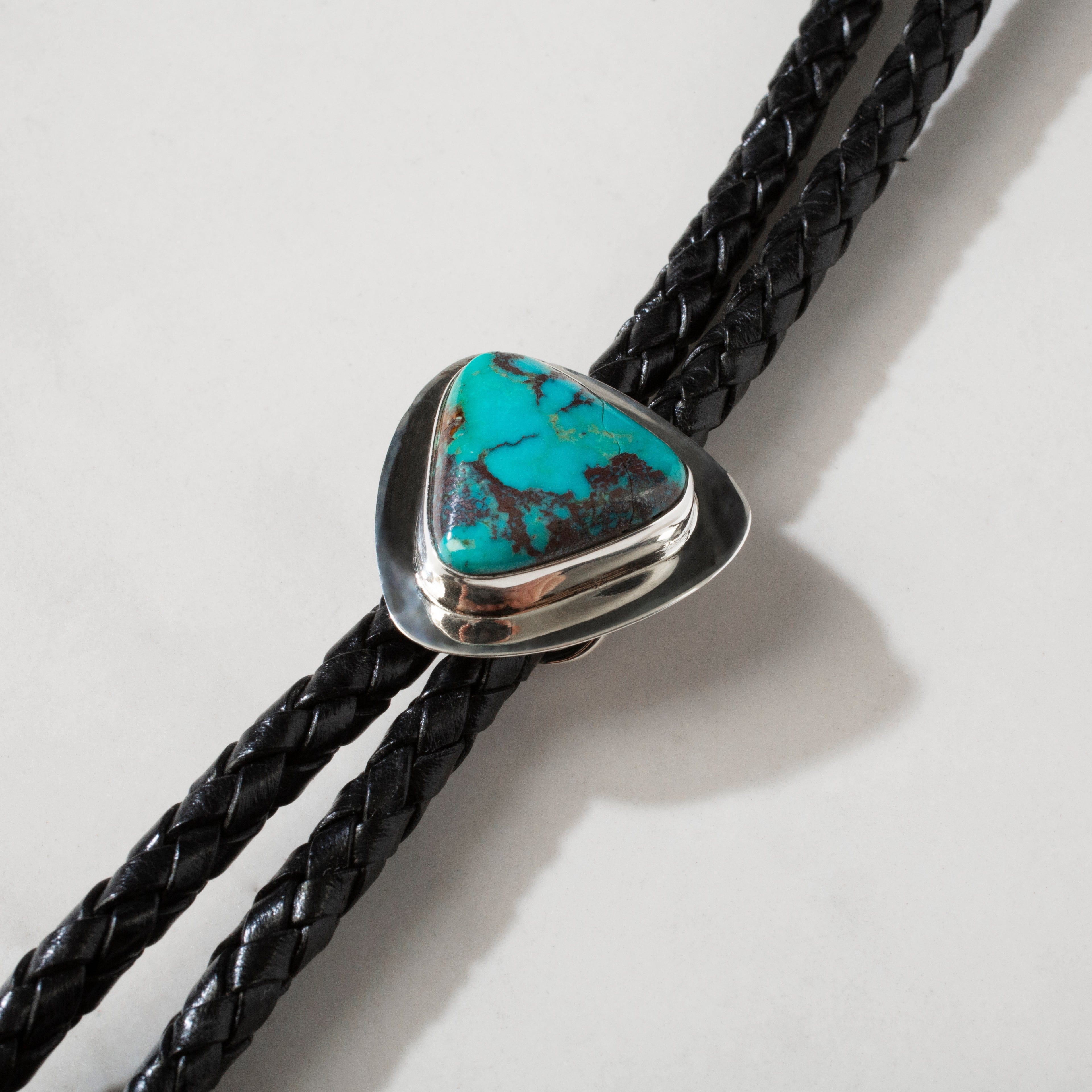 Kalifano Native American Jewelry Red Skin Turquoise 925 Sterling Silver USA Native American Made Bolo Tie NABT2350.001