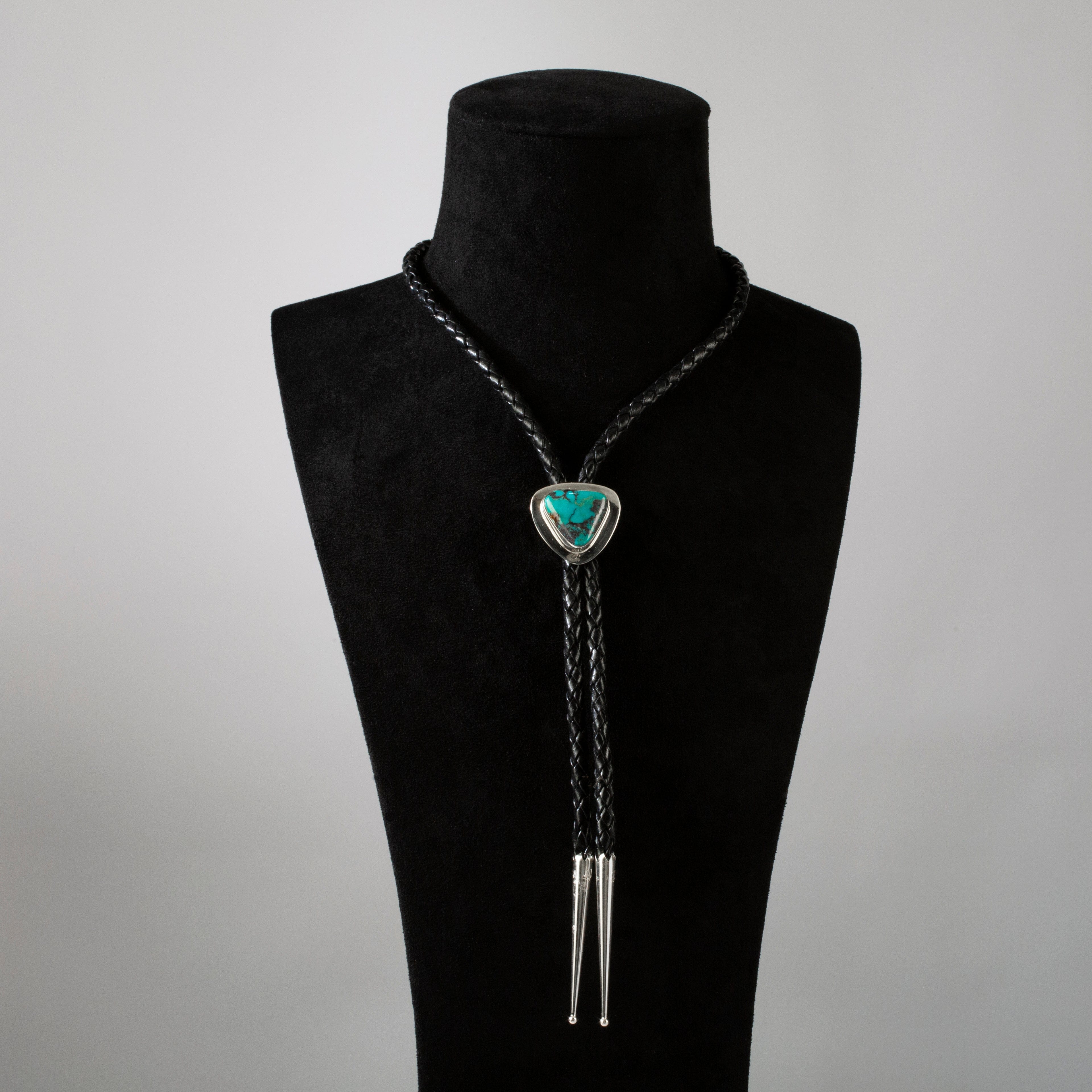 Kalifano Native American Jewelry Red Skin Turquoise 925 Sterling Silver USA Native American Made Bolo Tie NABT2350.001