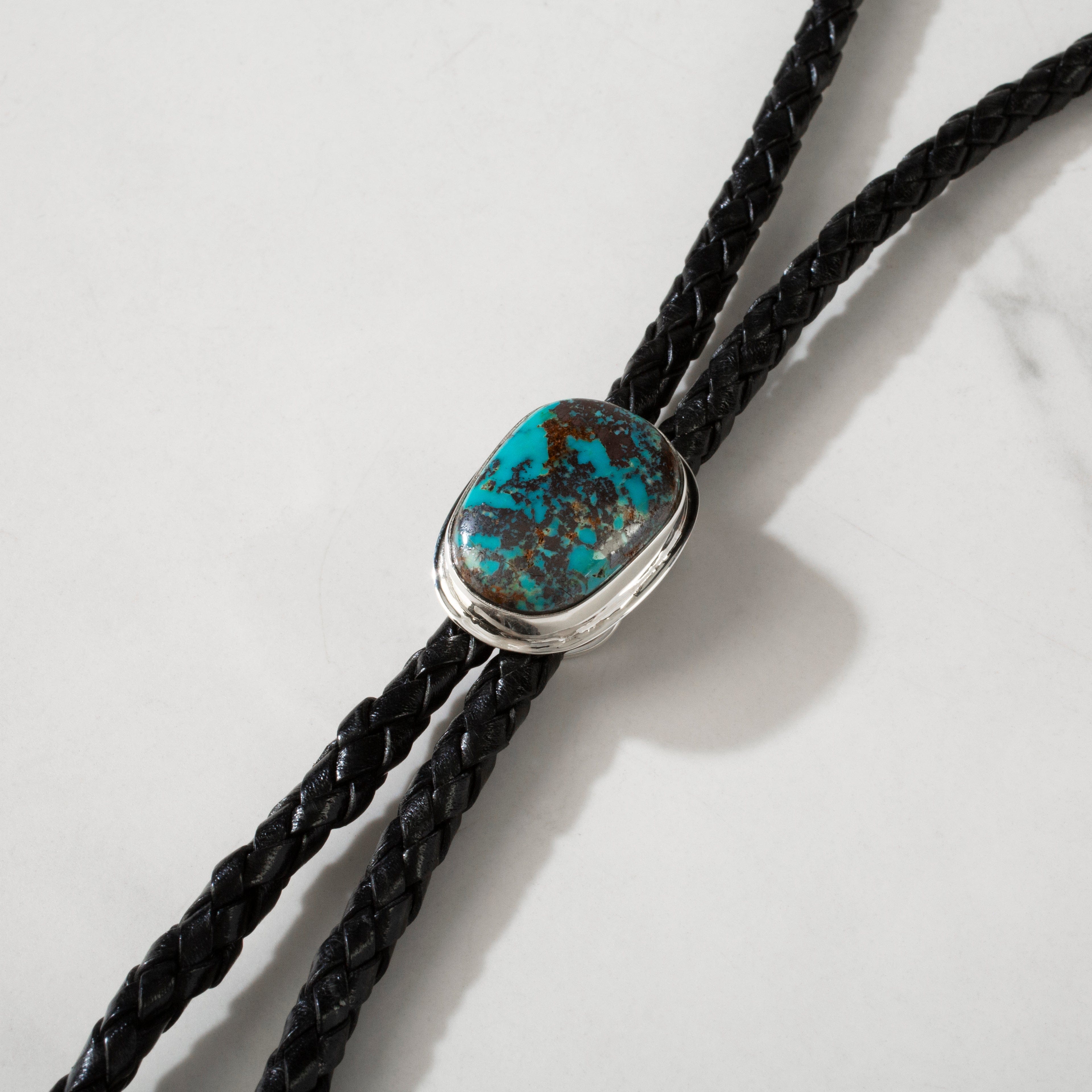 Kalifano Native American Jewelry Red Skin Turquoise 925 Sterling Silver USA Native American Made Bolo Tie NABT2450.001