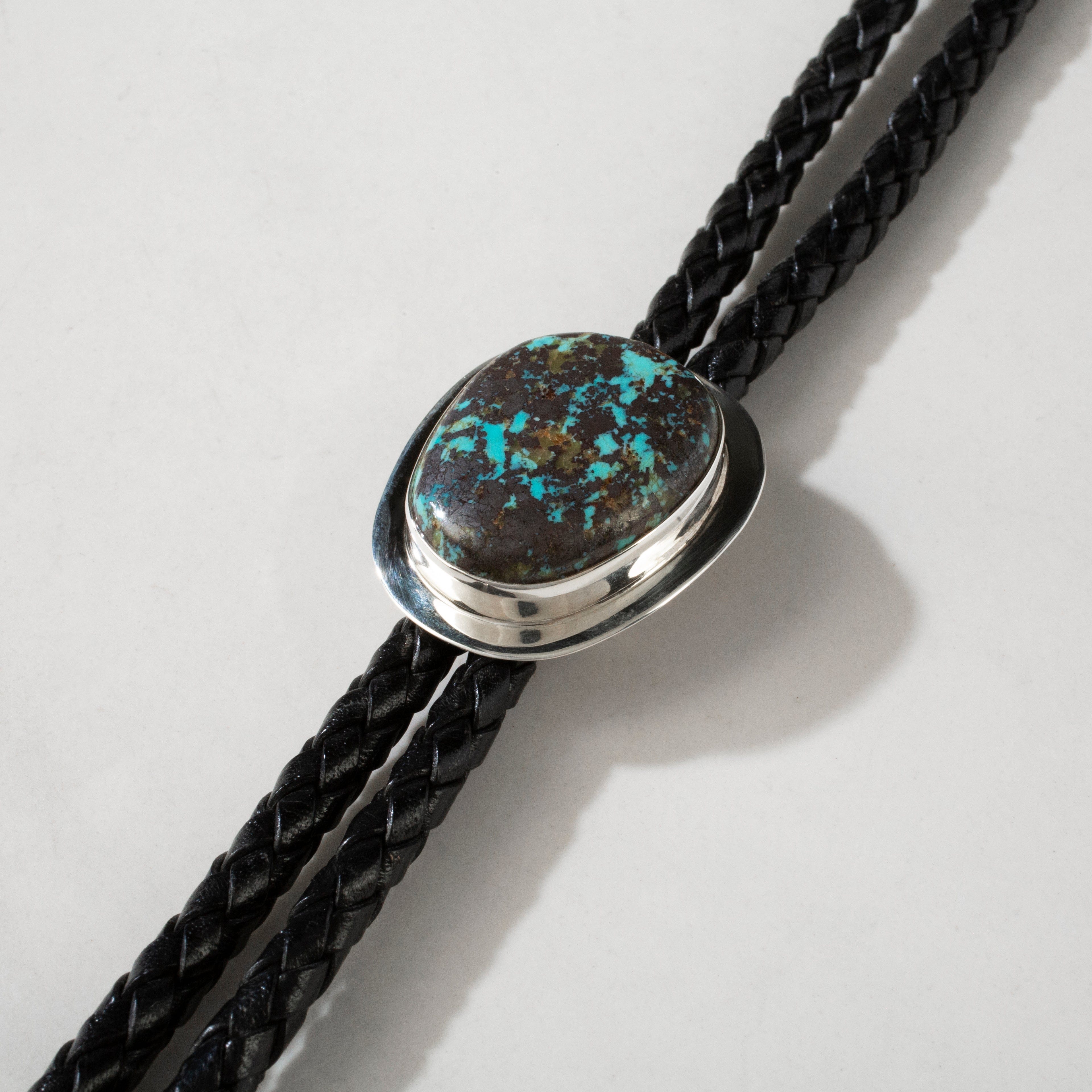 Kalifano Native American Jewelry Red Skin Turquoise 925 Sterling Silver USA Native American Made Bolo Tie NABT2950.001