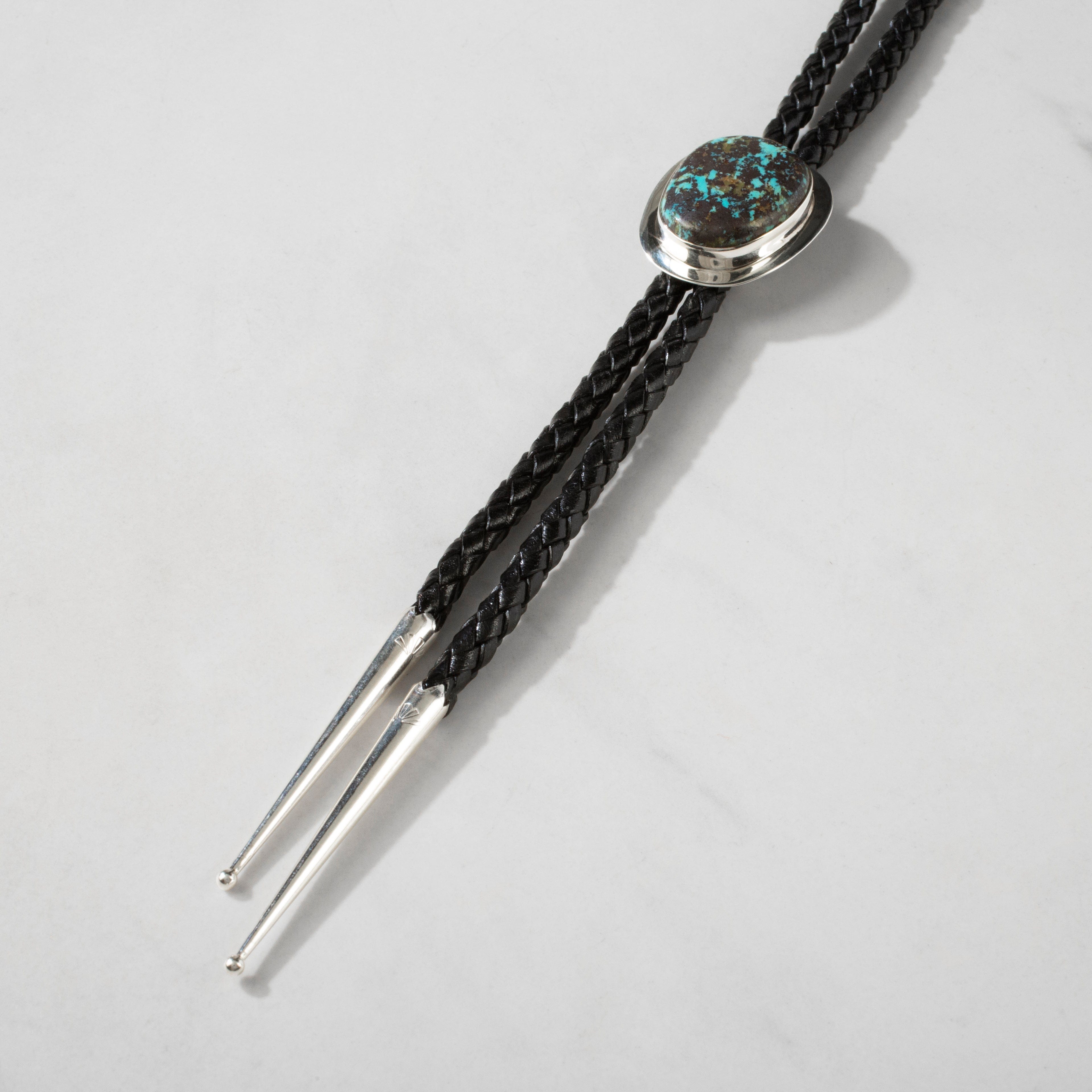 Kalifano Native American Jewelry Red Skin Turquoise 925 Sterling Silver USA Native American Made Bolo Tie NABT2950.001