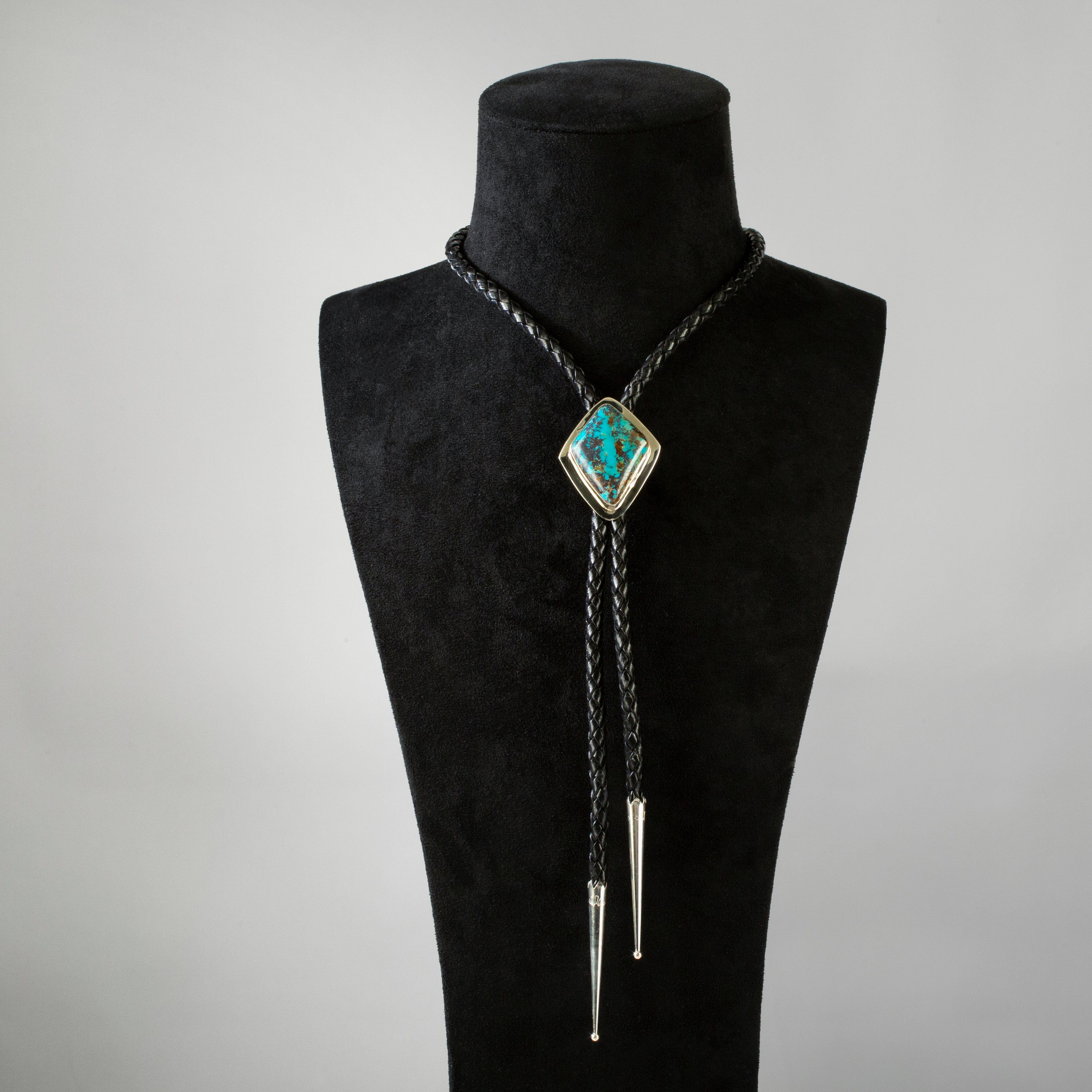Kalifano Native American Jewelry Red Skin Turquoise 925 Sterling Silver USA Native American Made Bolo Tie NABT3400.001