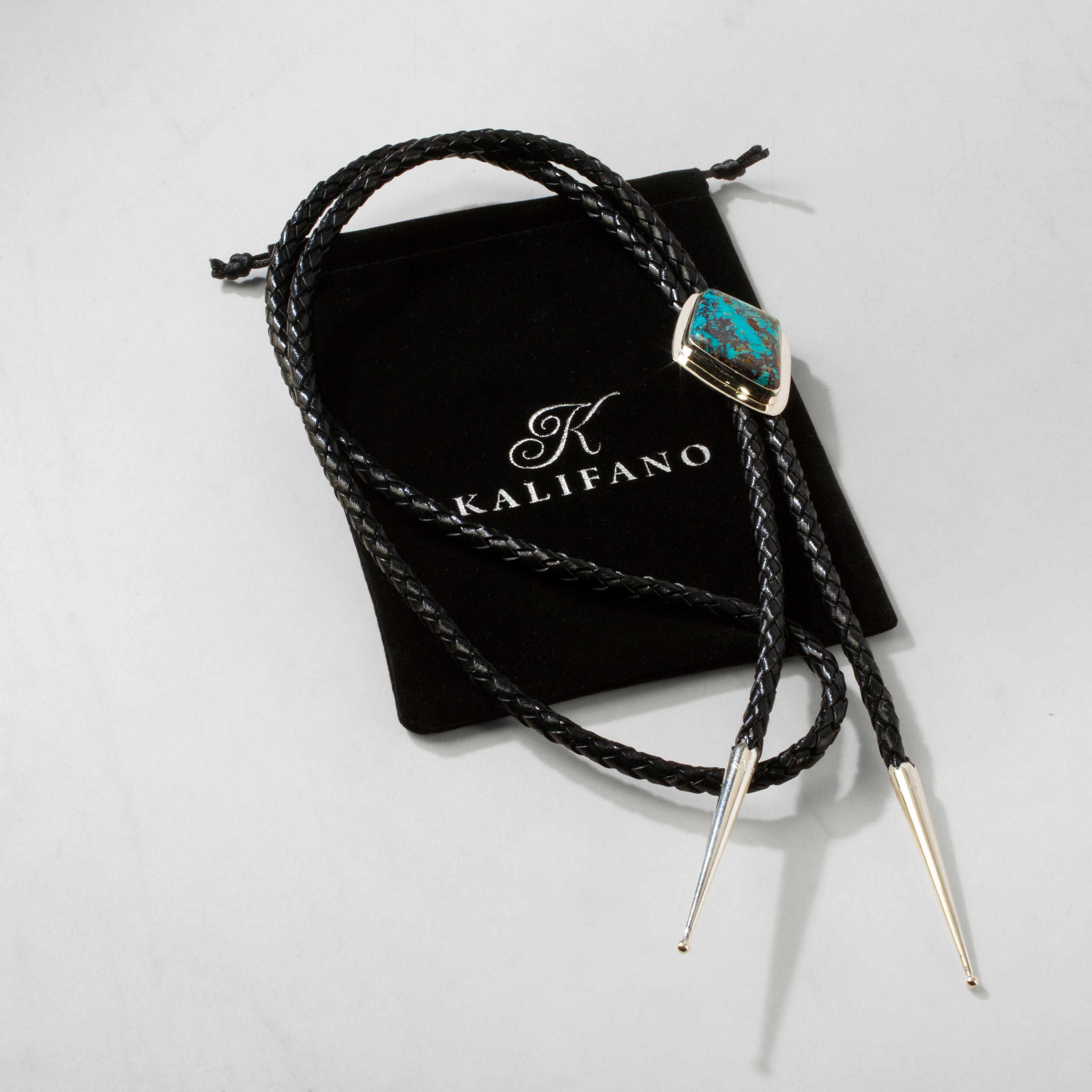 Kalifano Native American Jewelry Red Skin Turquoise 925 Sterling Silver USA Native American Made Bolo Tie NABT3400.001