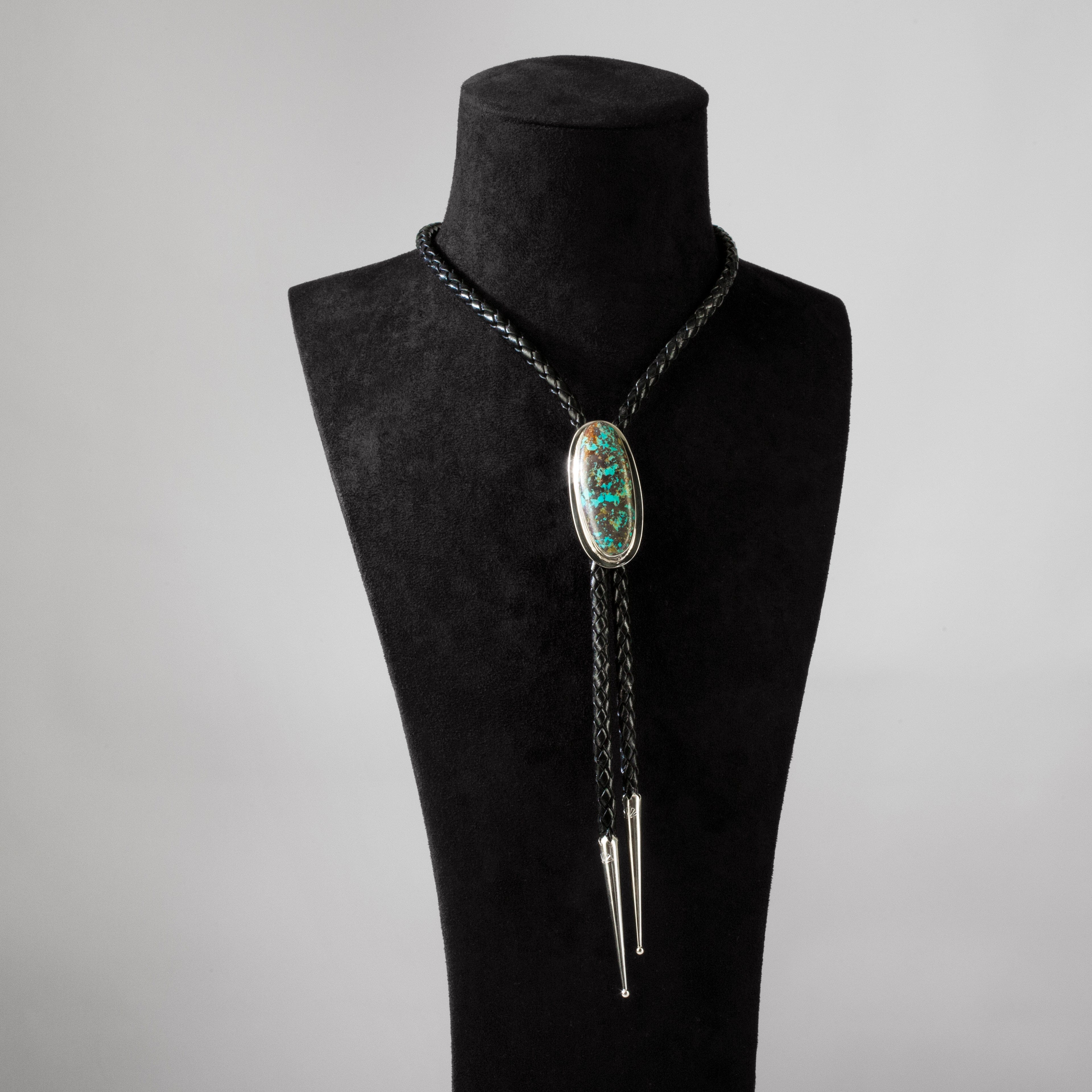 Kalifano Native American Jewelry Red Skin Turquoise 925 Sterling Silver USA Native American Made Bolo Tie NABT3550.001