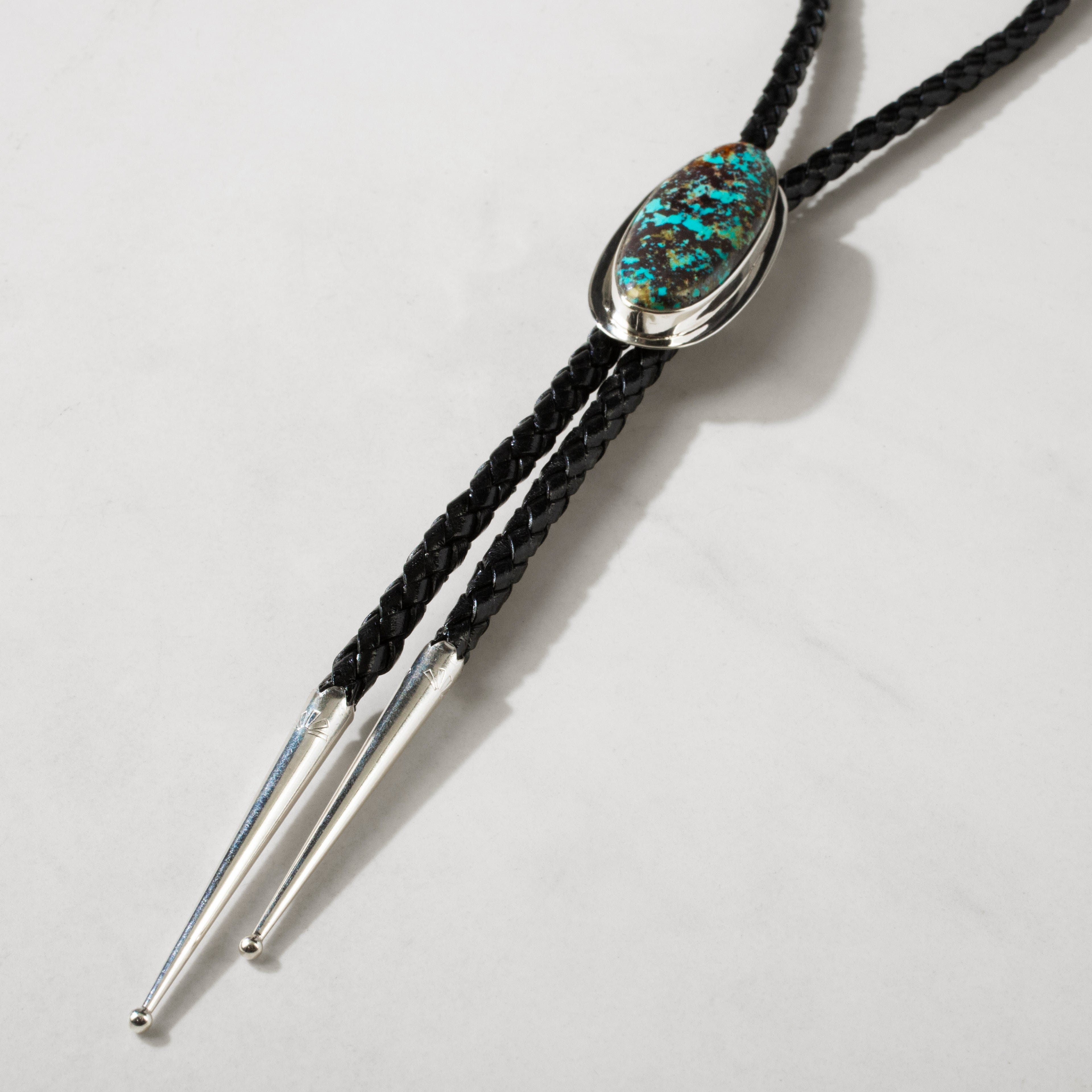 Kalifano Native American Jewelry Red Skin Turquoise 925 Sterling Silver USA Native American Made Bolo Tie NABT3550.001